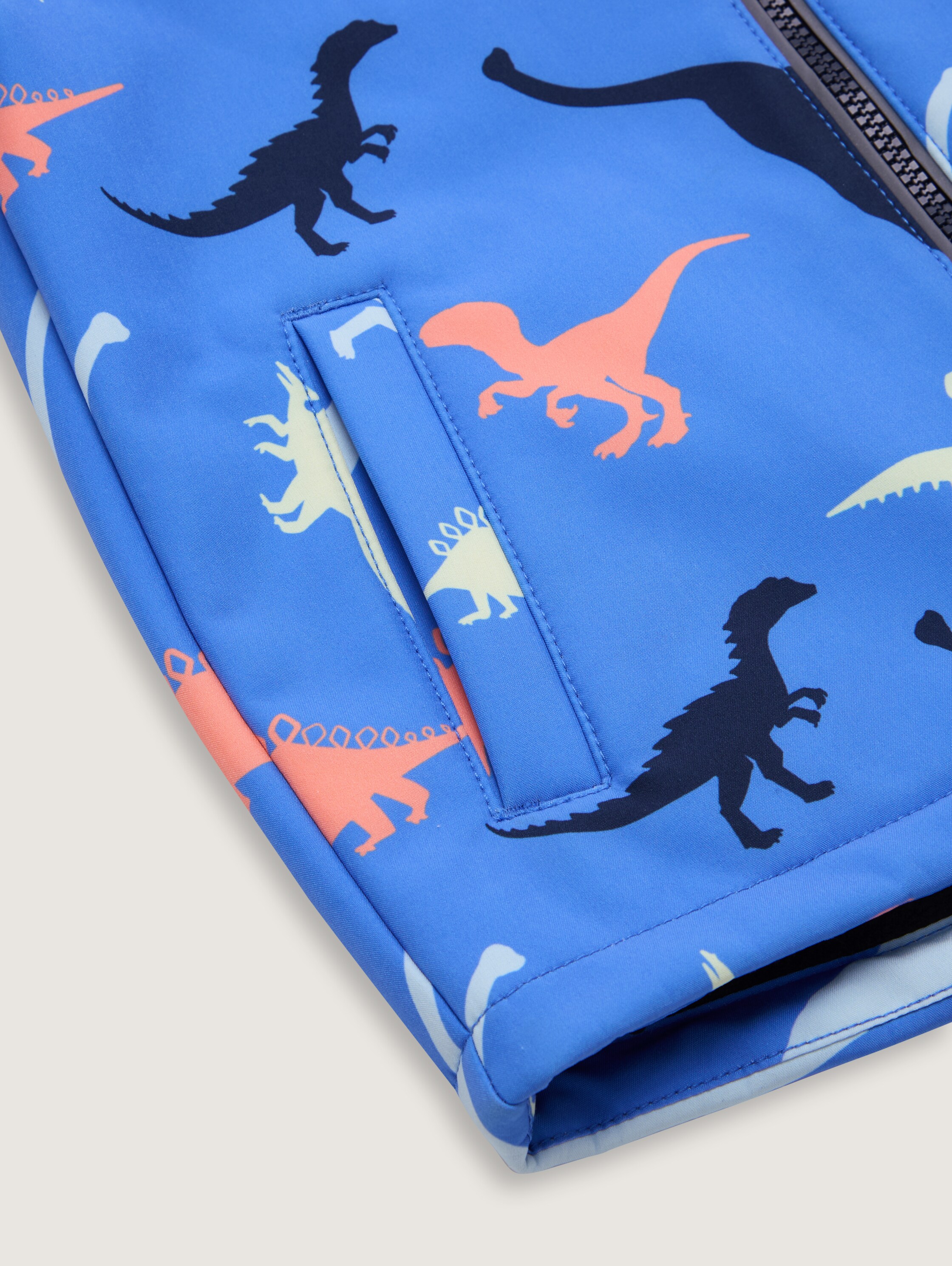 Softshell Jacke mit Allover-Print - blue_multicolor_dino_design - 