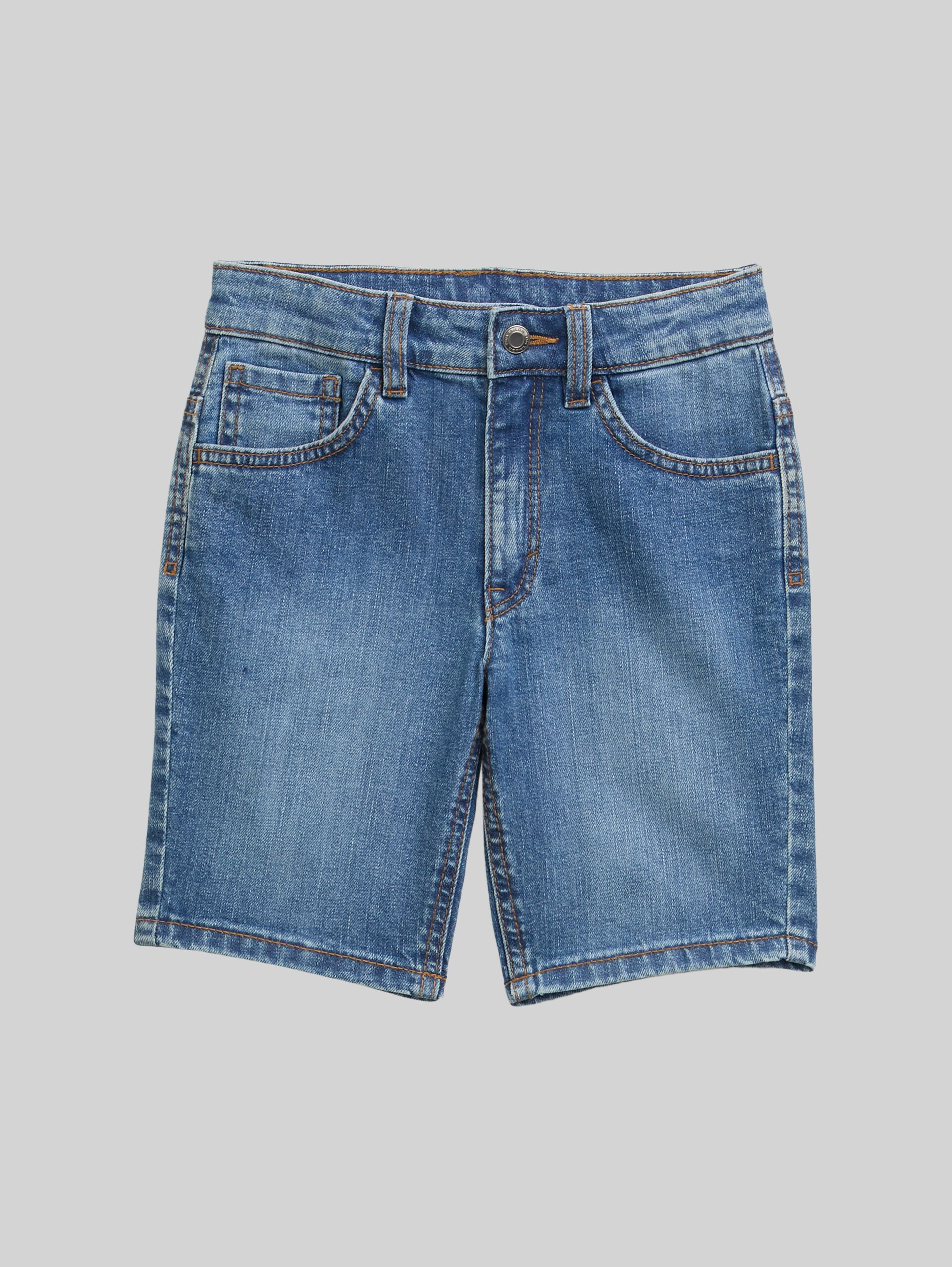 Basic Jeans Shorts - mid stone bright blue denim - Vorder-Produkt-Ansicht