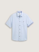 Regular Fit Kurzarmhemd mit Brusttasche - powder blue zigzag structure - Vorder-Produkt-Ansicht