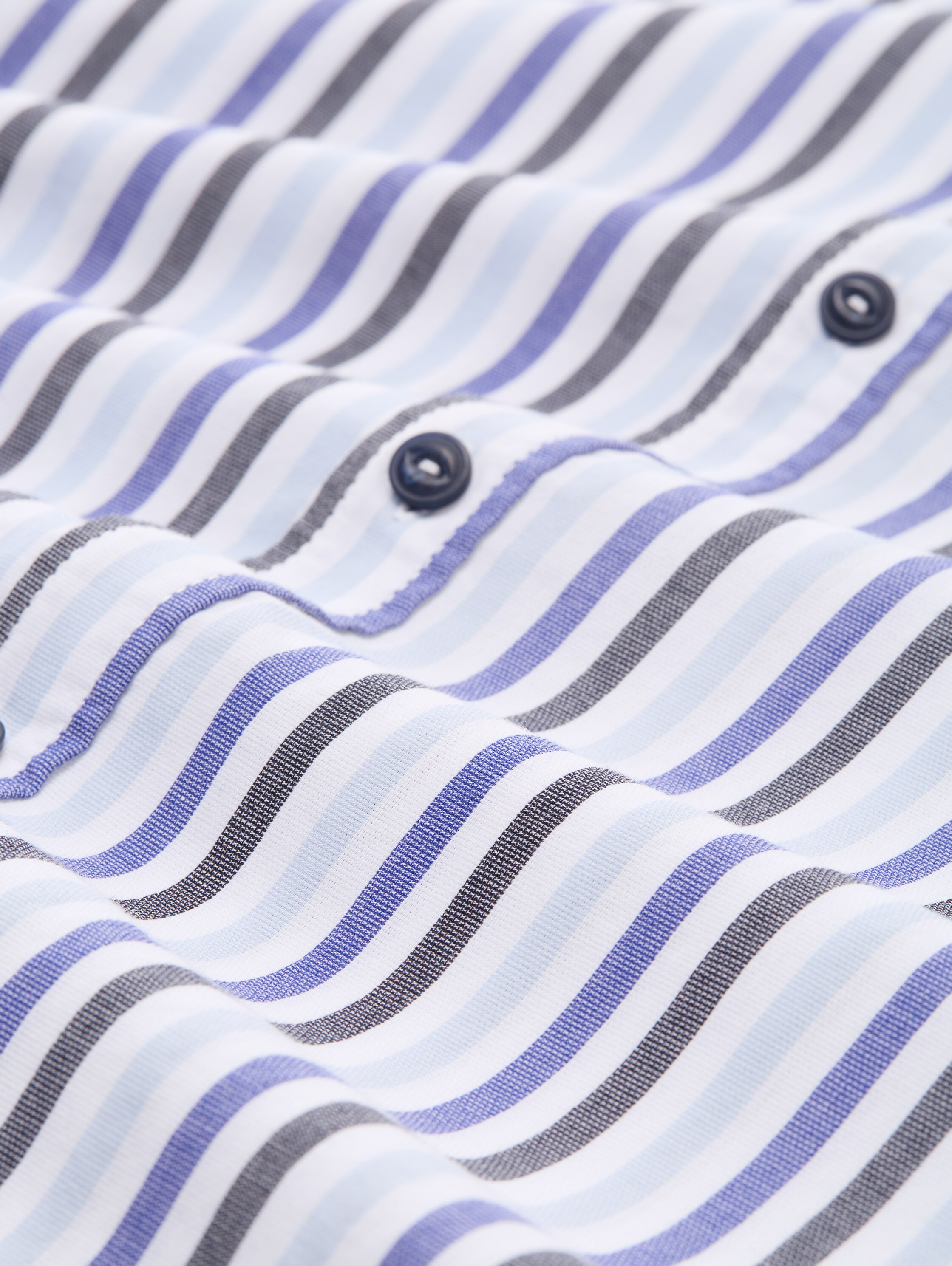 Regular Fit Hemd aus Baumwolle - blue_structure_stripes - 