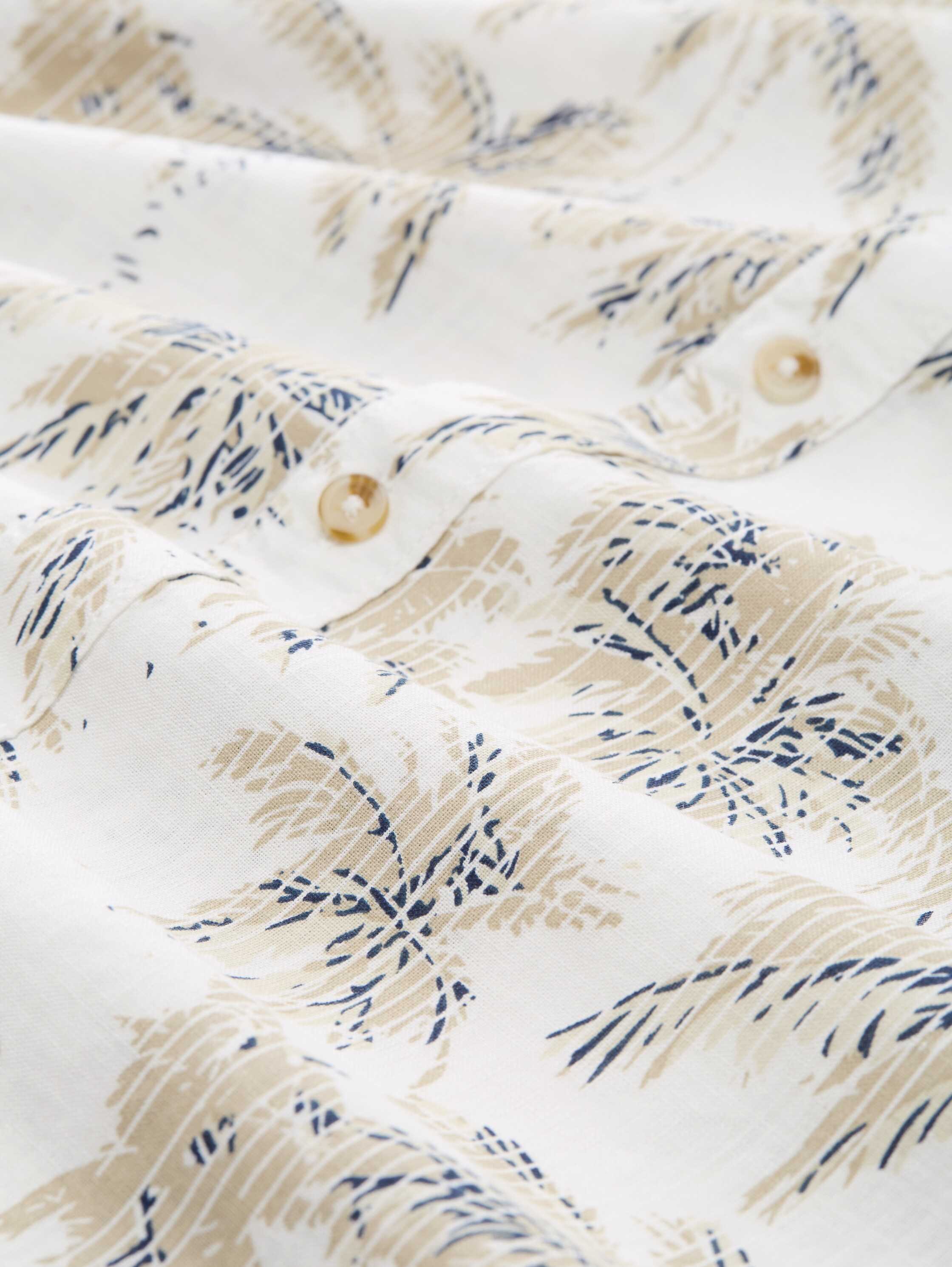 Regular Fit Kurzarmhemd mit Palmen-Print - off_white_stripe_palm_design - 