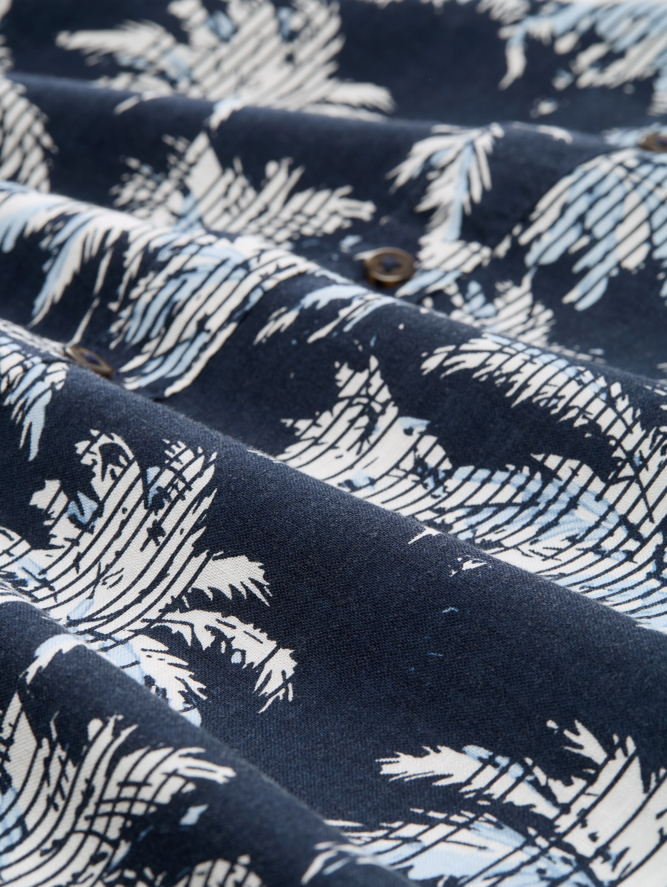 Regular Fit Kurzarmhemd mit Palmen-Print - navy_blue_stripe_palm_design - 