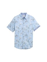 Selected, Regular fit short sleeve shirt with palm tree print by Tom Tailor, blue