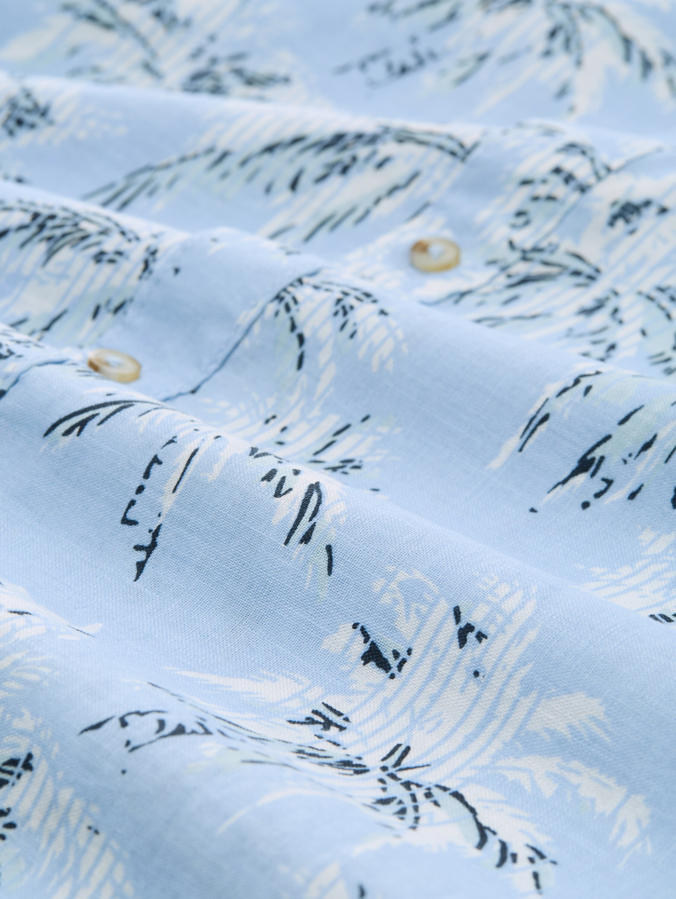 Chemise à manches courtes Regular Fit avec imprimé palmiers - powder_blue_stripe_palm_design - 