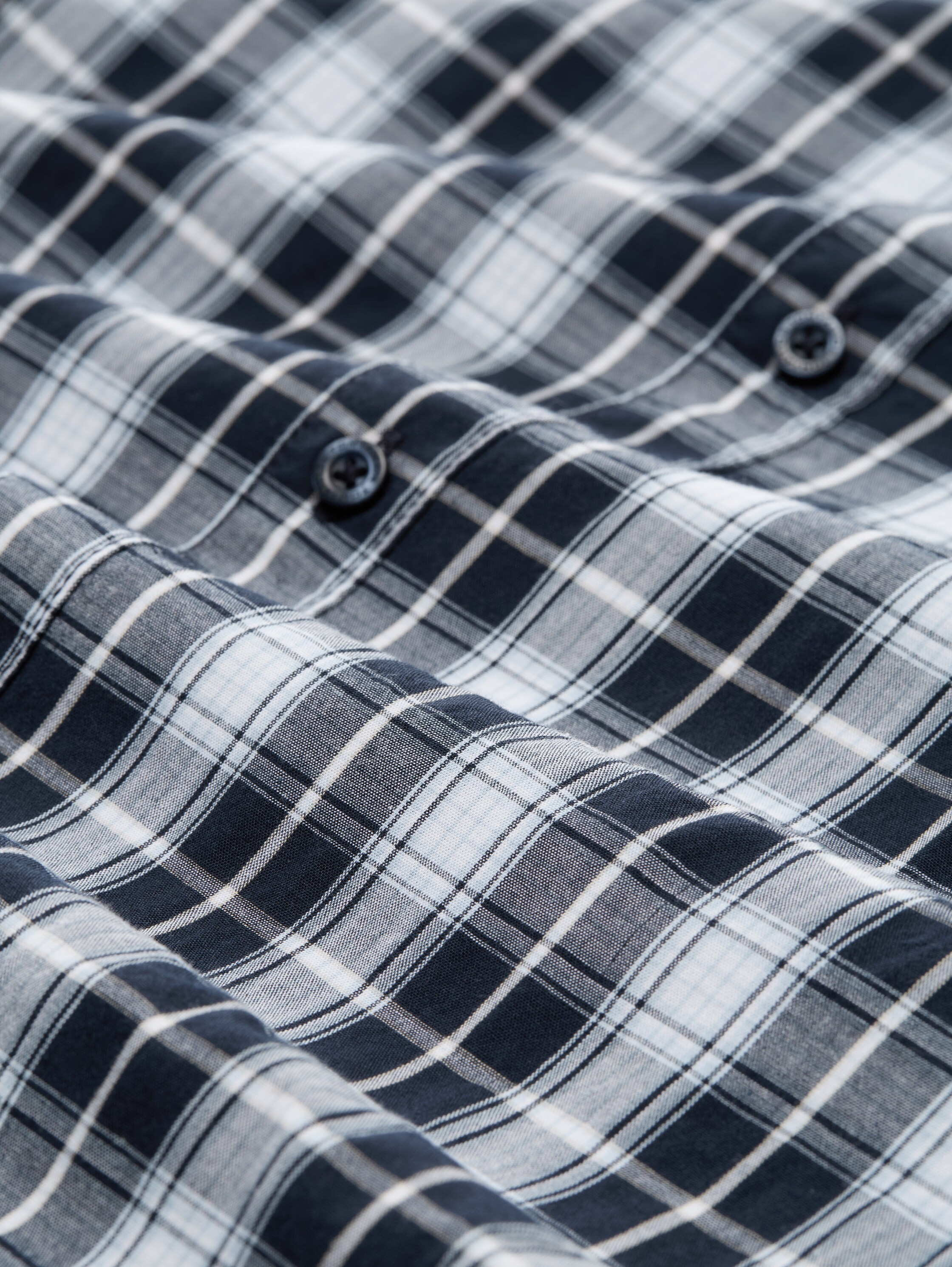 Regular fit short sleeve shirt with checked pattern - navy_powder_blue_check - 