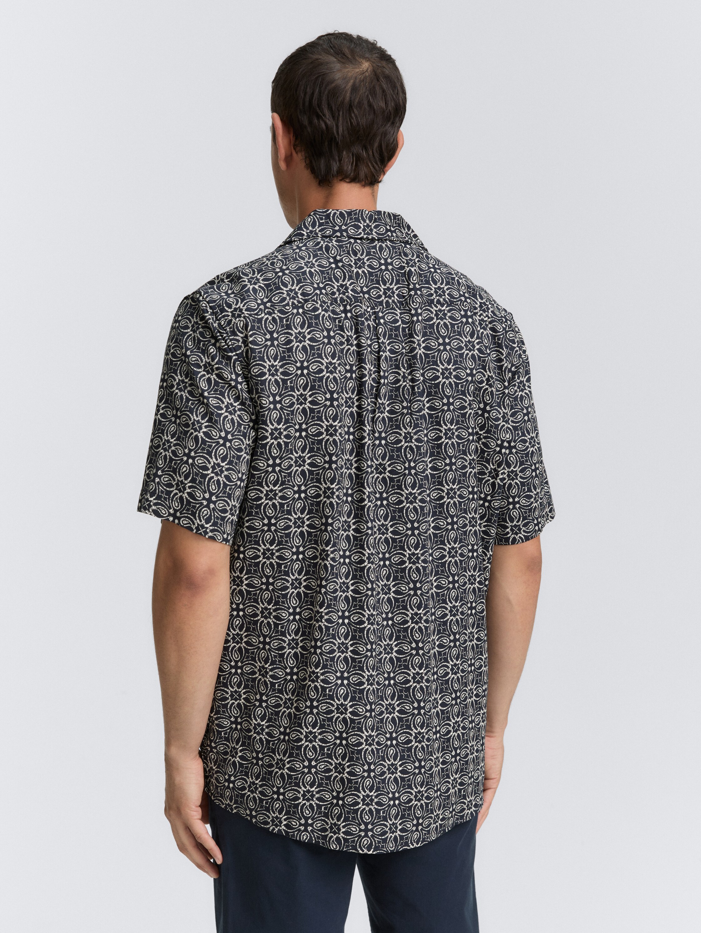 Comfort Fit Kurzarmhemd im Hawaii-Look - navy_mosaic_design - 