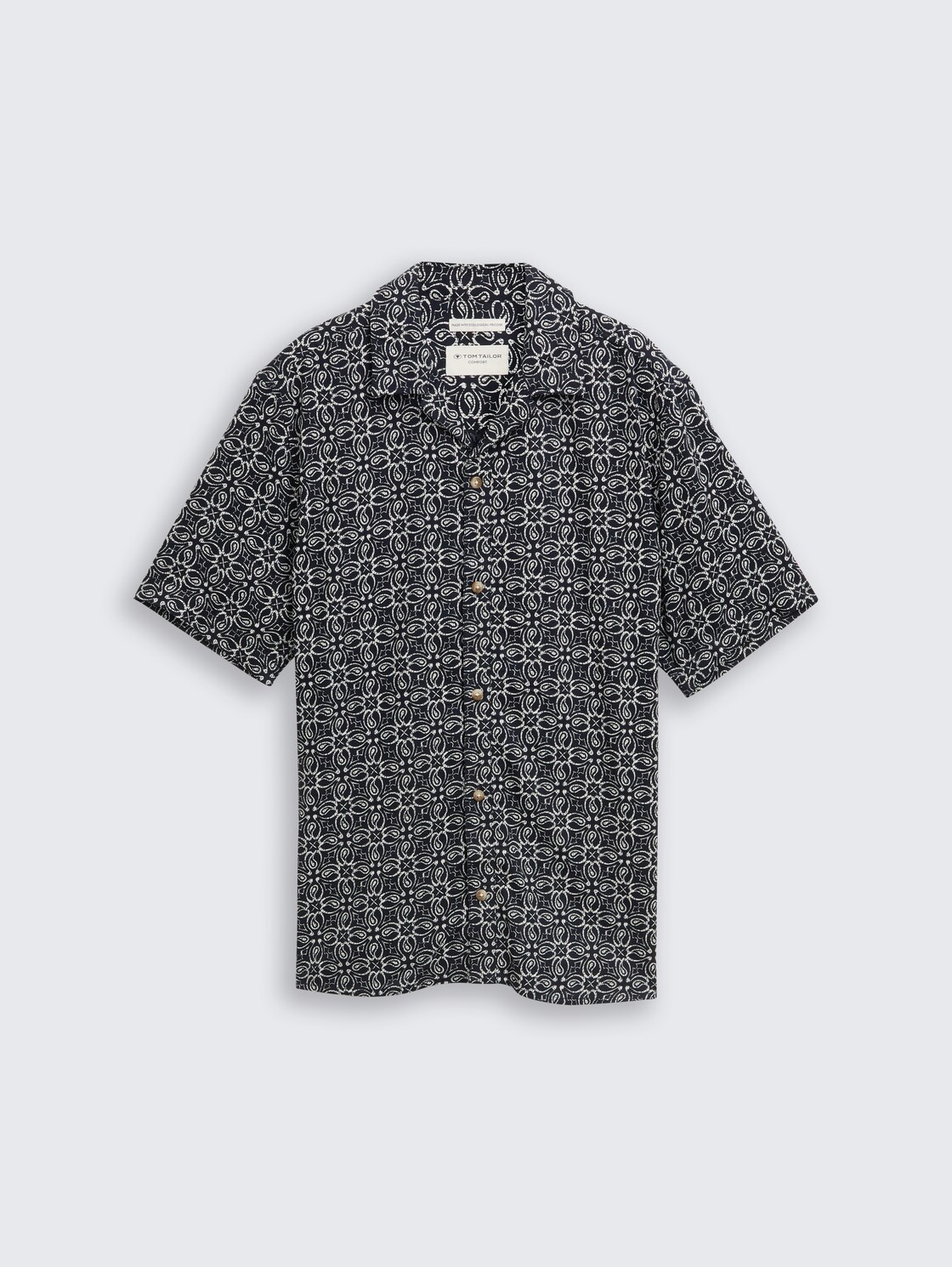Comfort Fit Kurzarmhemd im Hawaii-Look - navy mosaic design - Vorder-Produkt-Ansicht