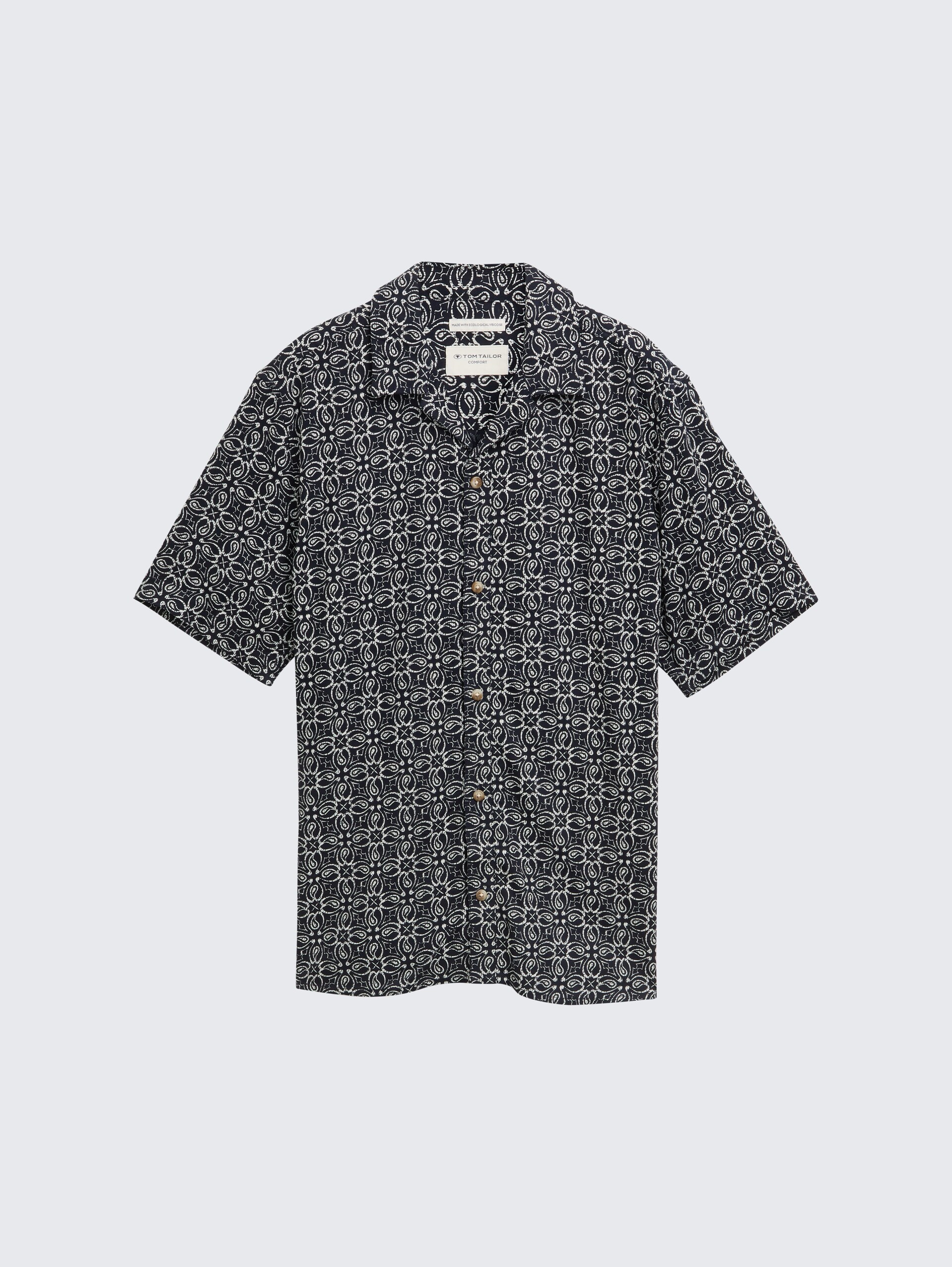 Comfort Fit Kurzarmhemd im Hawaii-Look - navy mosaic design - Vorder-Produkt-Ansicht