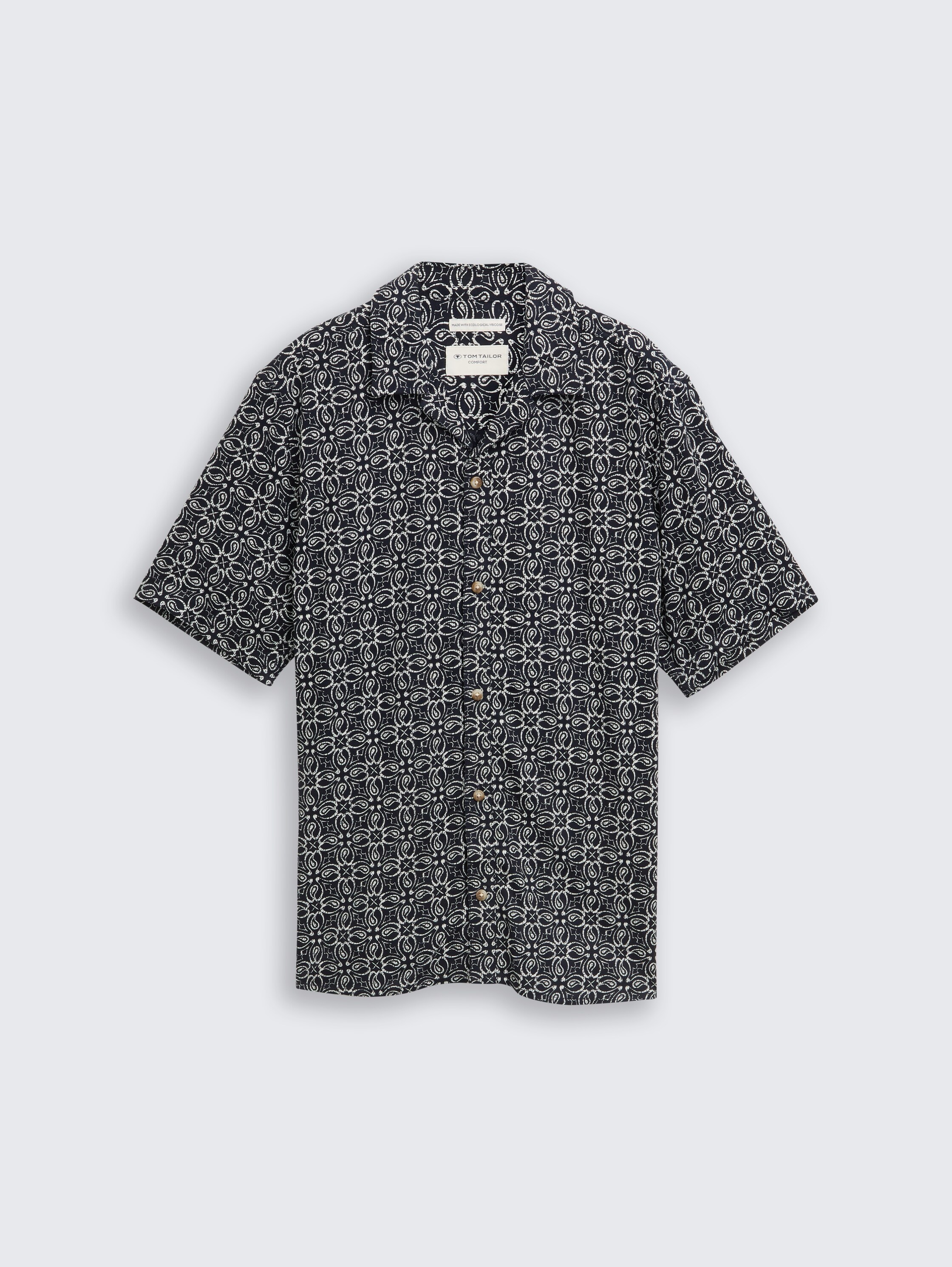 Comfort Fit Kurzarmhemd im Hawaii-Look - navy_mosaic_design - 
