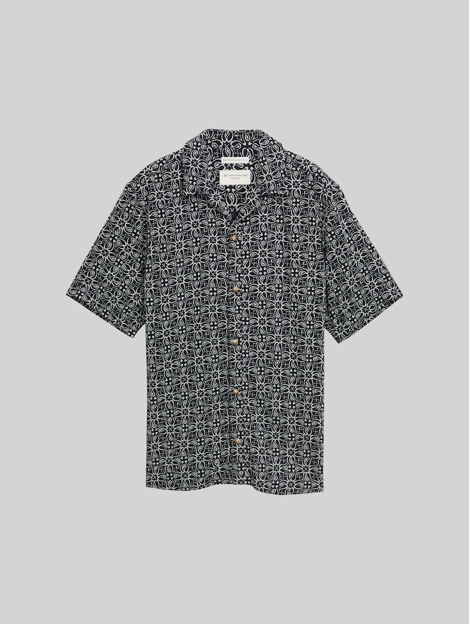 Comfort Fit Kurzarmhemd im Hawaii-Look von Men, navy mosaic design