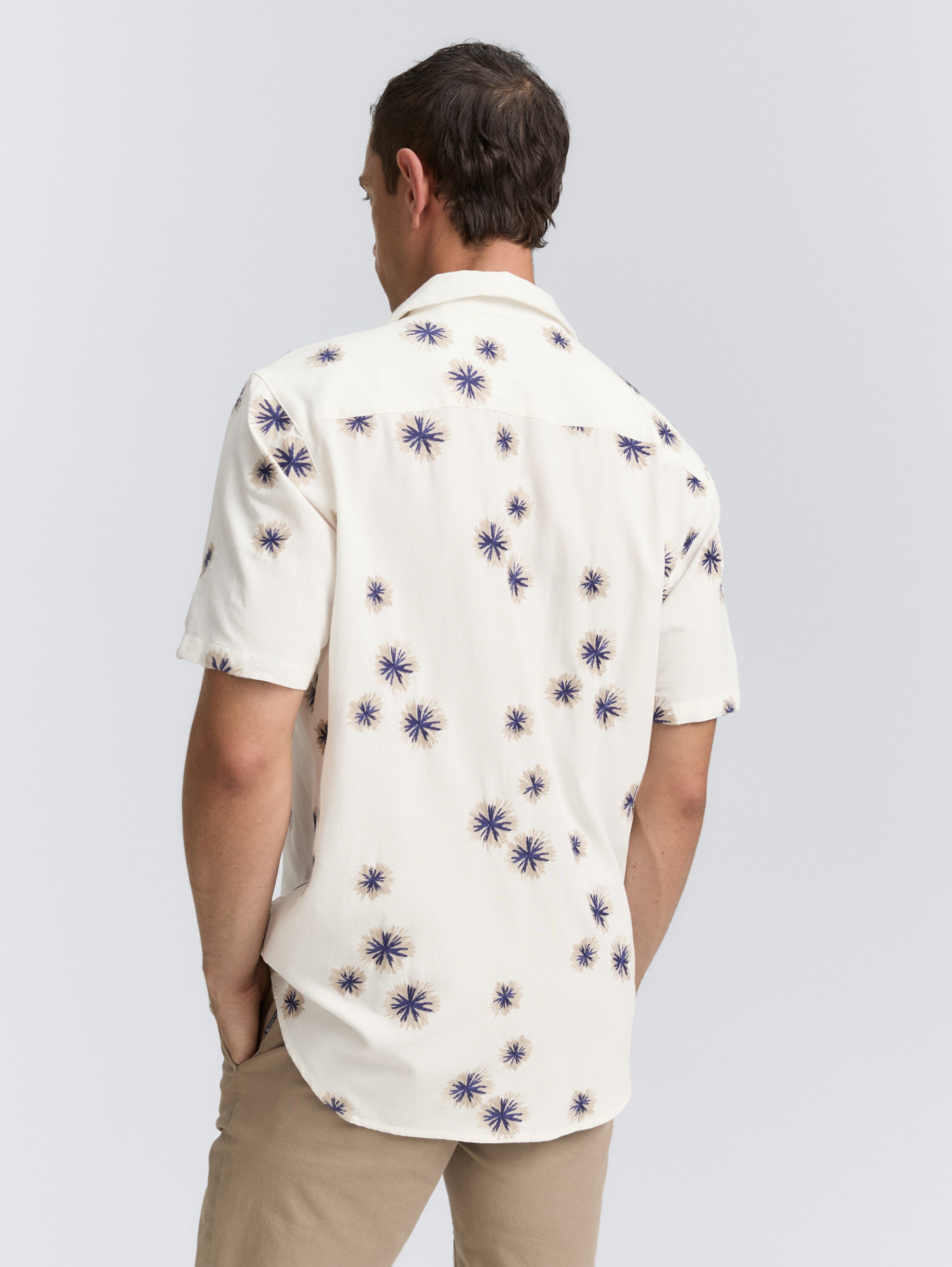 Regular Fit Kurzarmhemd im Hawaii-Look - embroidered_desert_design - 