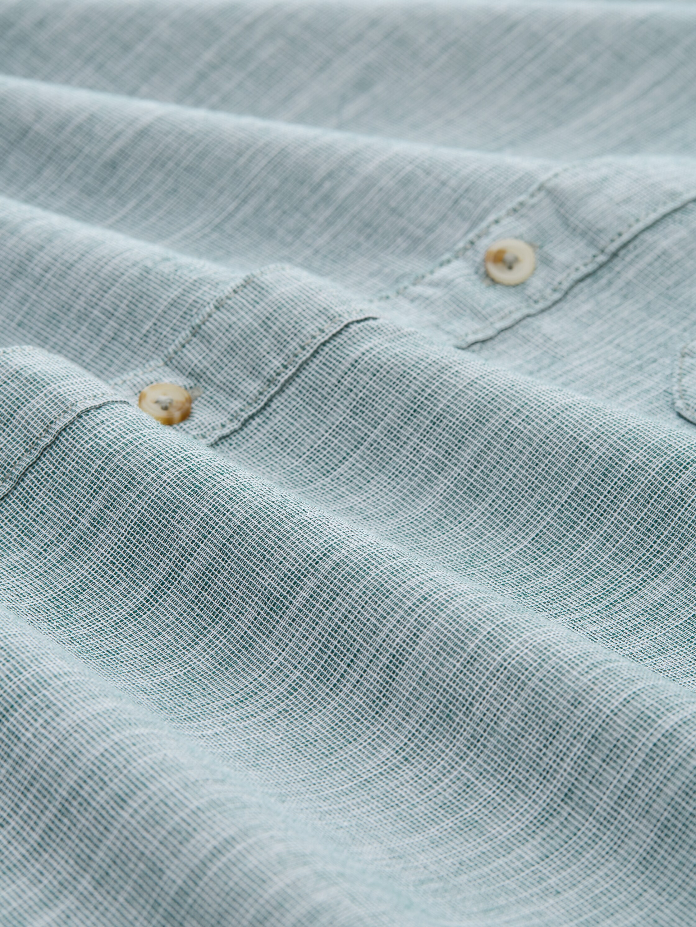 Regular Fit Kurzarmhemd aus Baumwolle - green_slub_structure - 