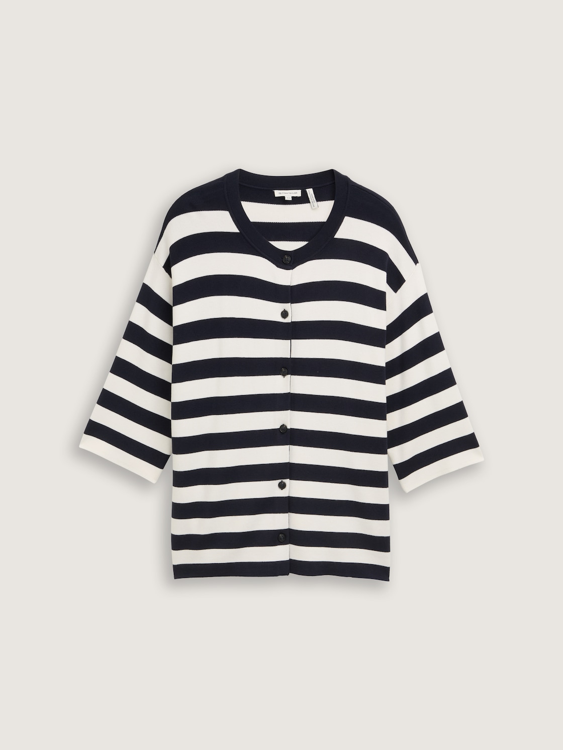 Plus Size - Cardigan mit Streifenmuster - navy offwhite block stripe
