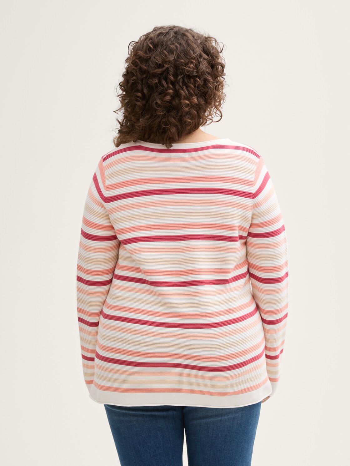 Plus Size - Strickpullover mit Bio-Baumwolle - peachy knit stripe design