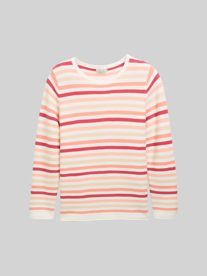 Plus Size - Strickpullover mit Bio-Baumwolle von Women Plus Size, peachy knit stripe design