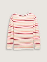 Plus - Gebreide trui met biologisch katoen - peachy knit stripe design