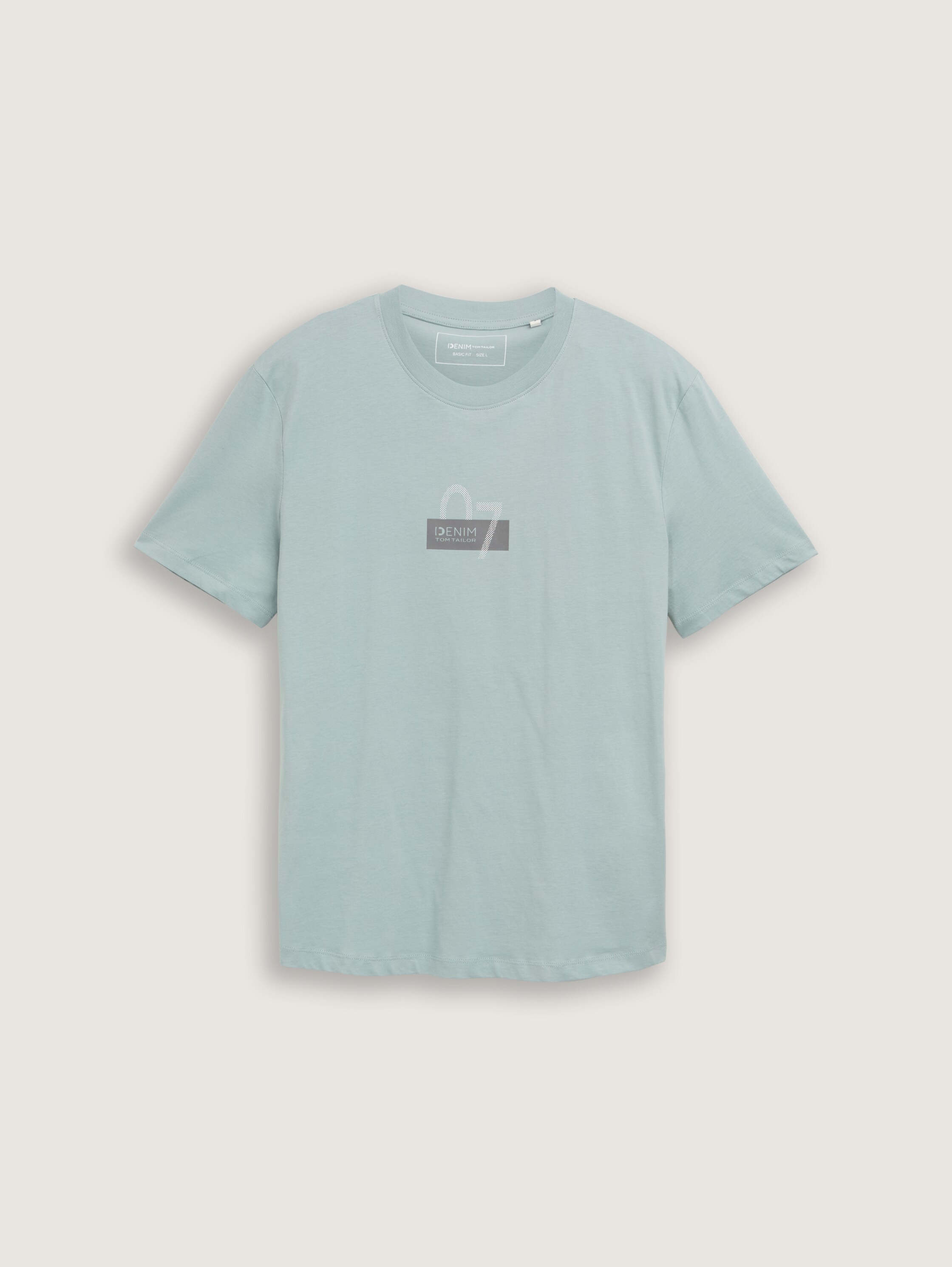 T-Shirt mit Print aus Baumwolle - light_ice_blue - 