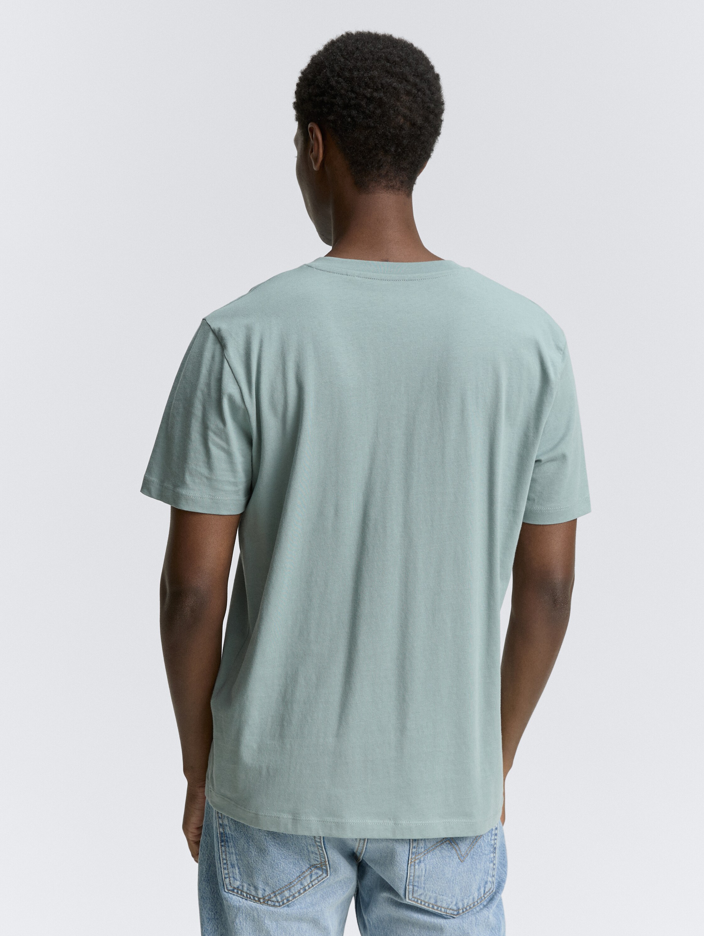 Basic T-Shirt mit V-Ausschnitt - light_ice_blue - 