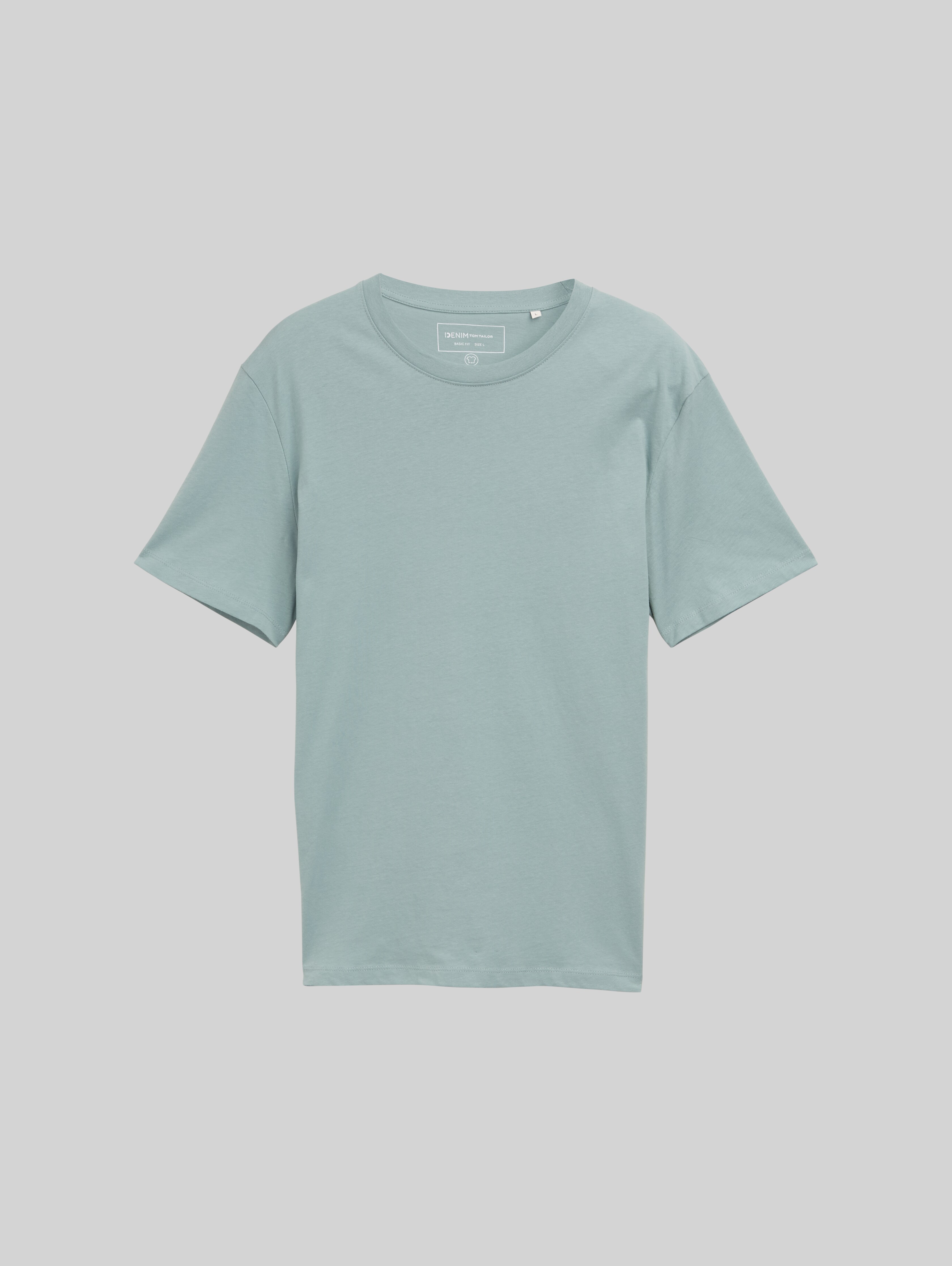TOM TAILOR Herren Basic T-Shirt – Regular Fit, V-Ausschnitt, Mit Logo-Stickerei