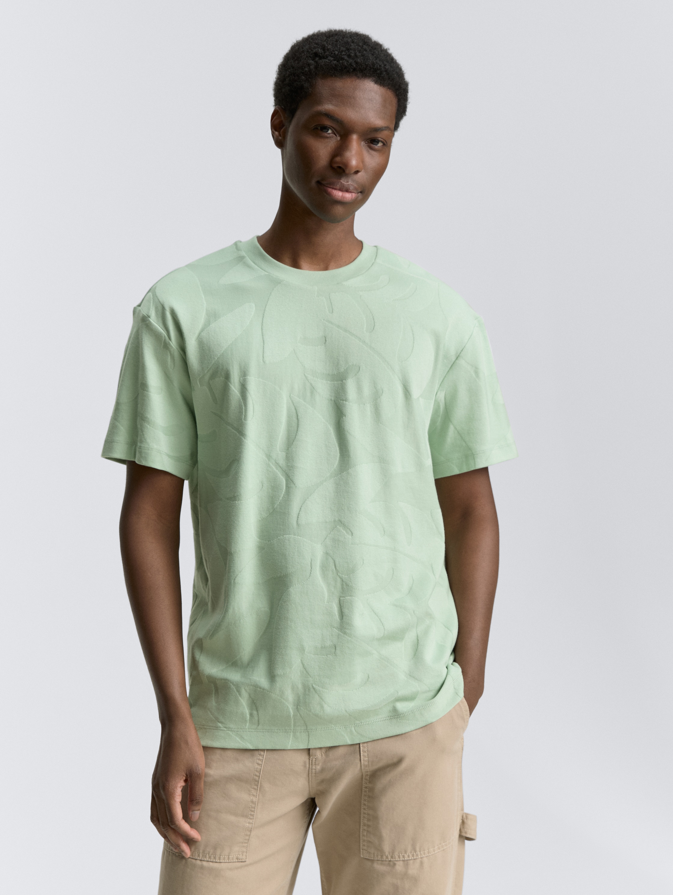 Jacquard T-shirt met patroon - fresh_mint_green_jacquard - 
