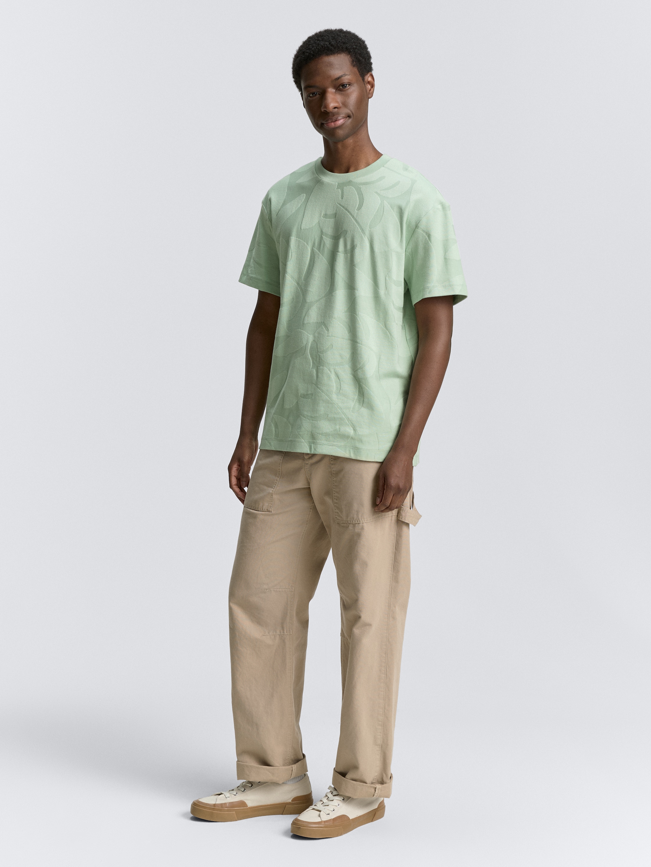 Jacquard T-shirt met patroon - fresh_mint_green_jacquard - 