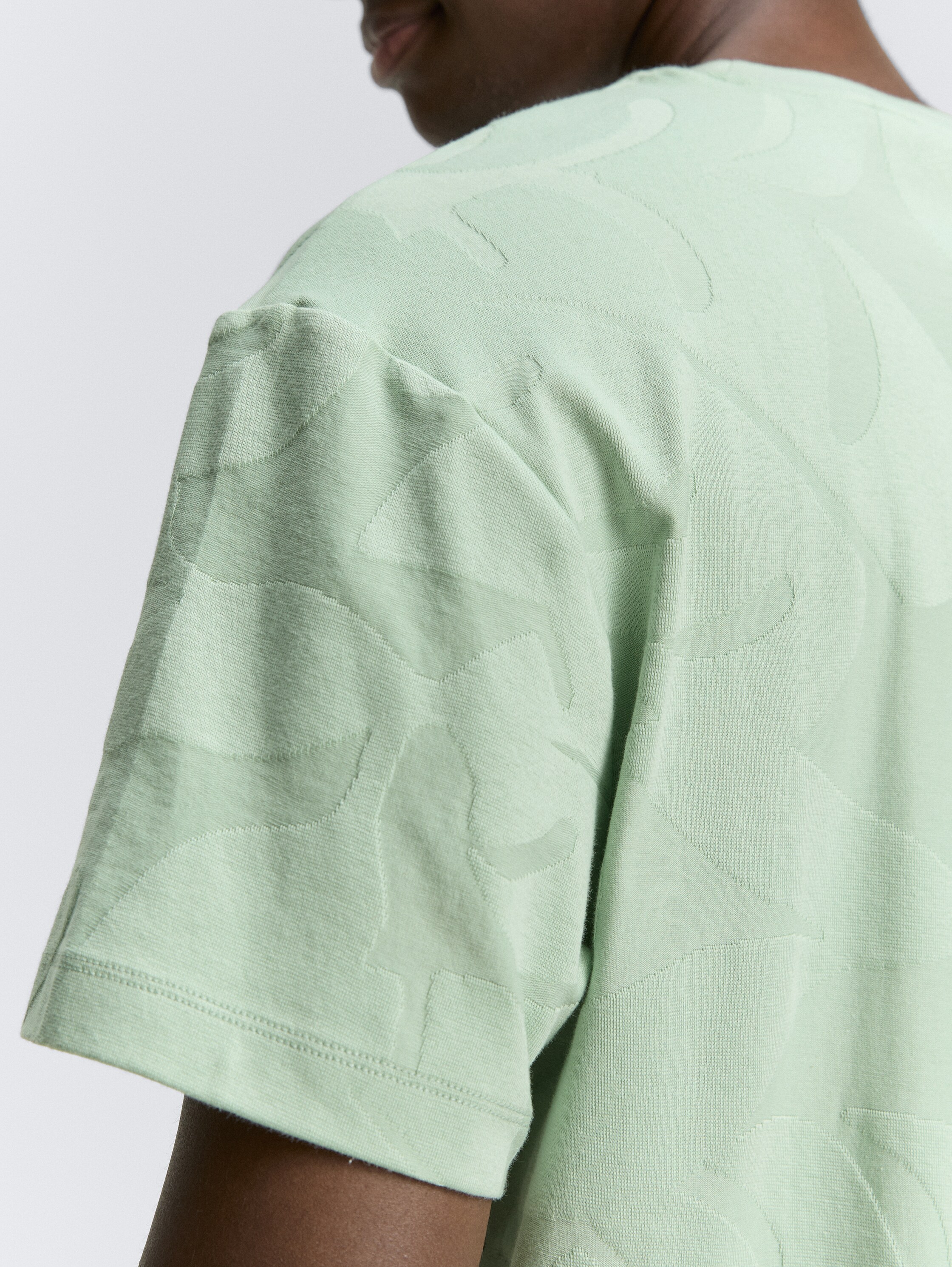 Jacquard T-shirt met patroon - fresh_mint_green_jacquard - 