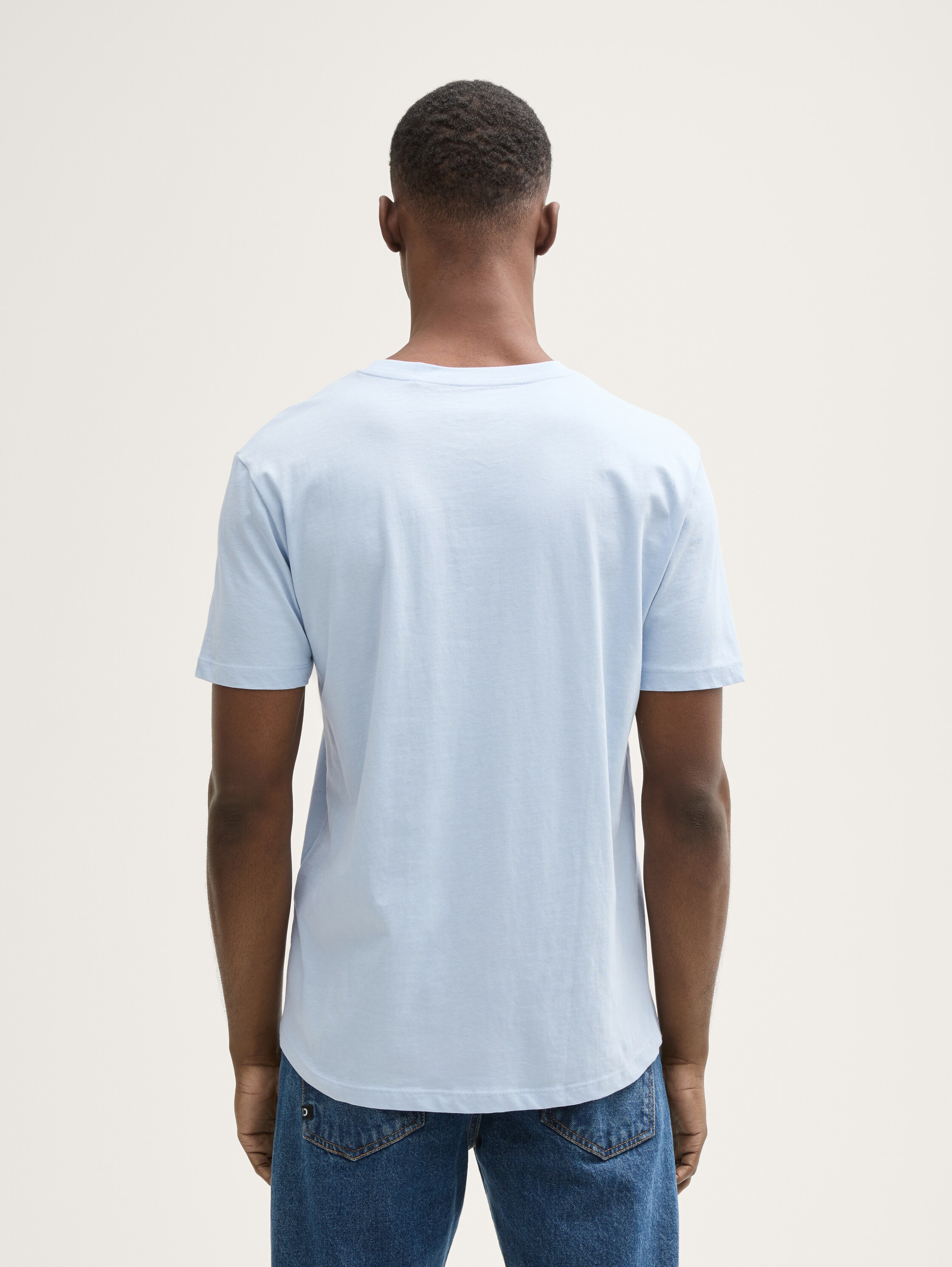 T-Shirt mit Print aus Baumwolle - light_blue_grey - 