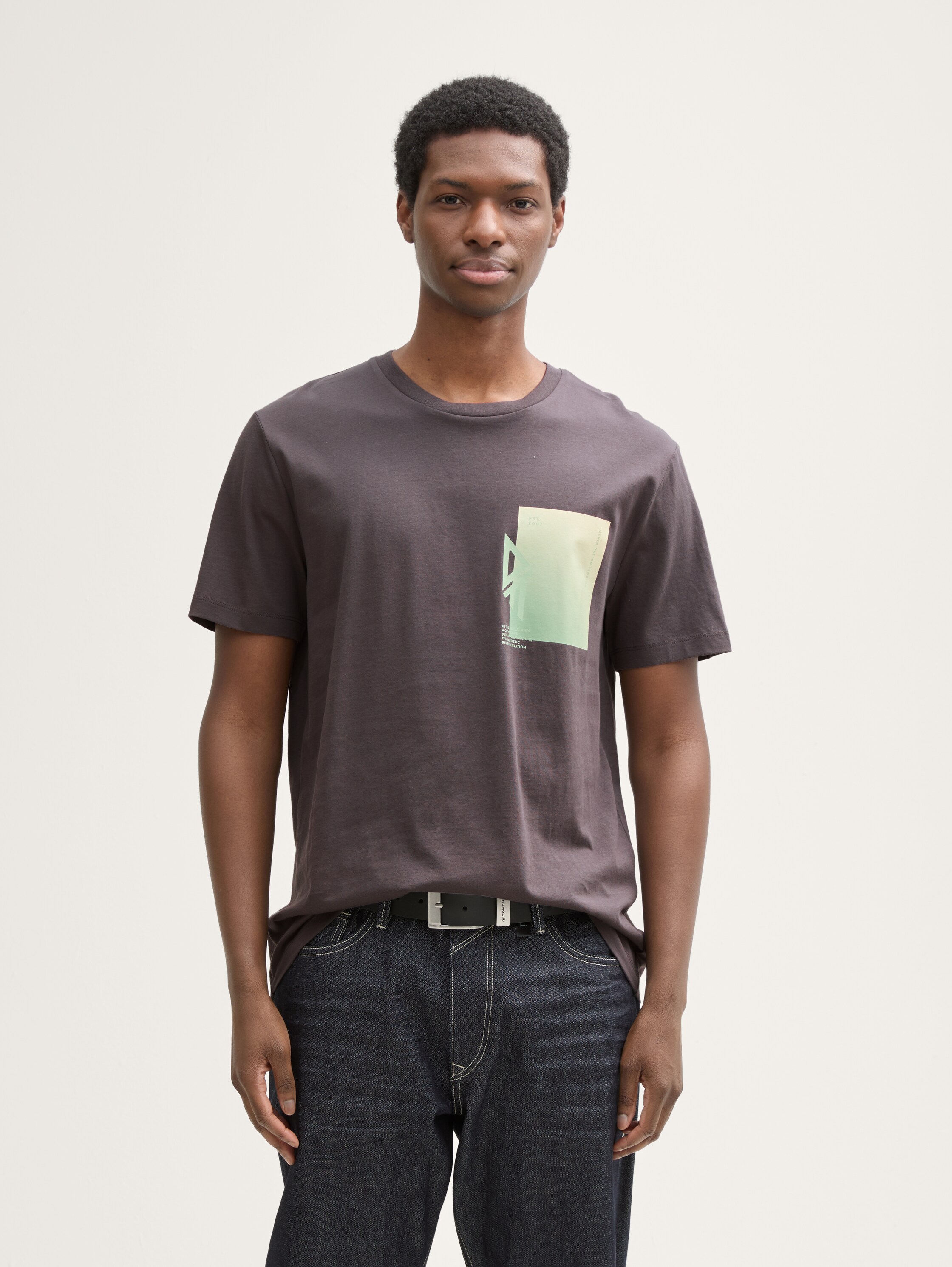 T-shirt met katoenen opdruk - pavement_grey - 