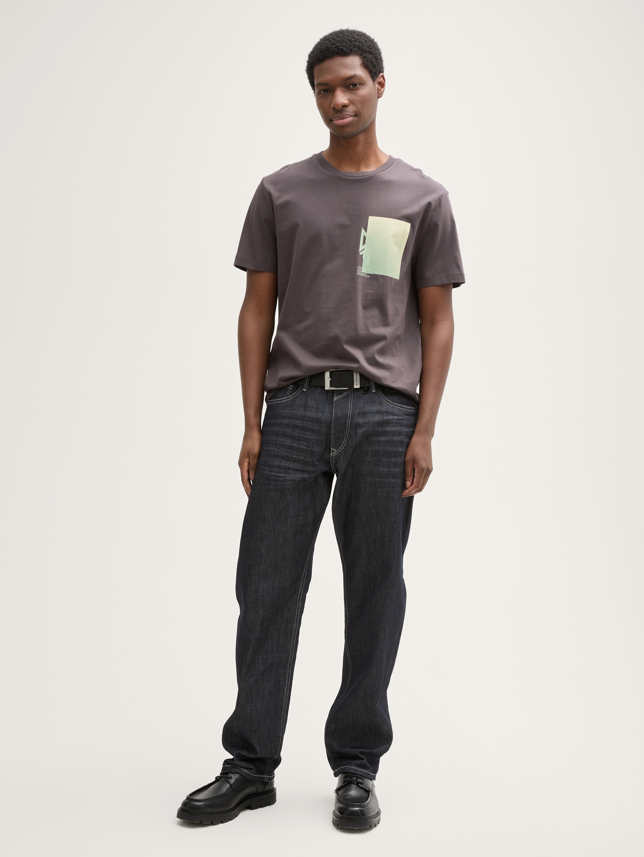 T-shirt met katoenen opdruk - pavement_grey - 