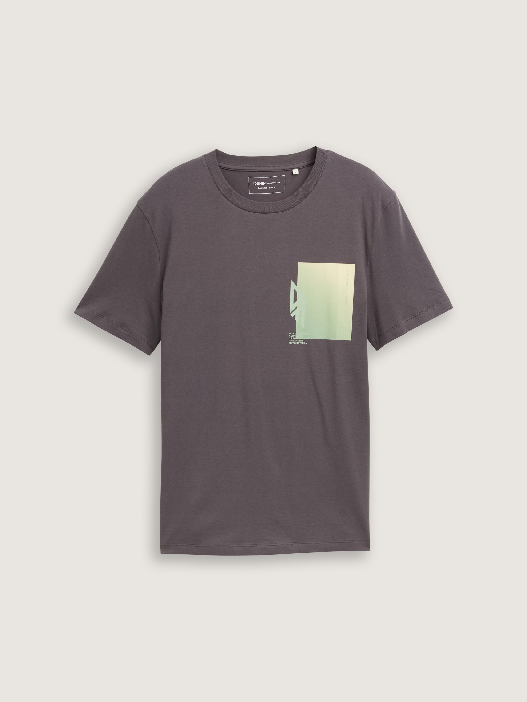 T-shirt met katoenen opdruk - pavement_grey - 