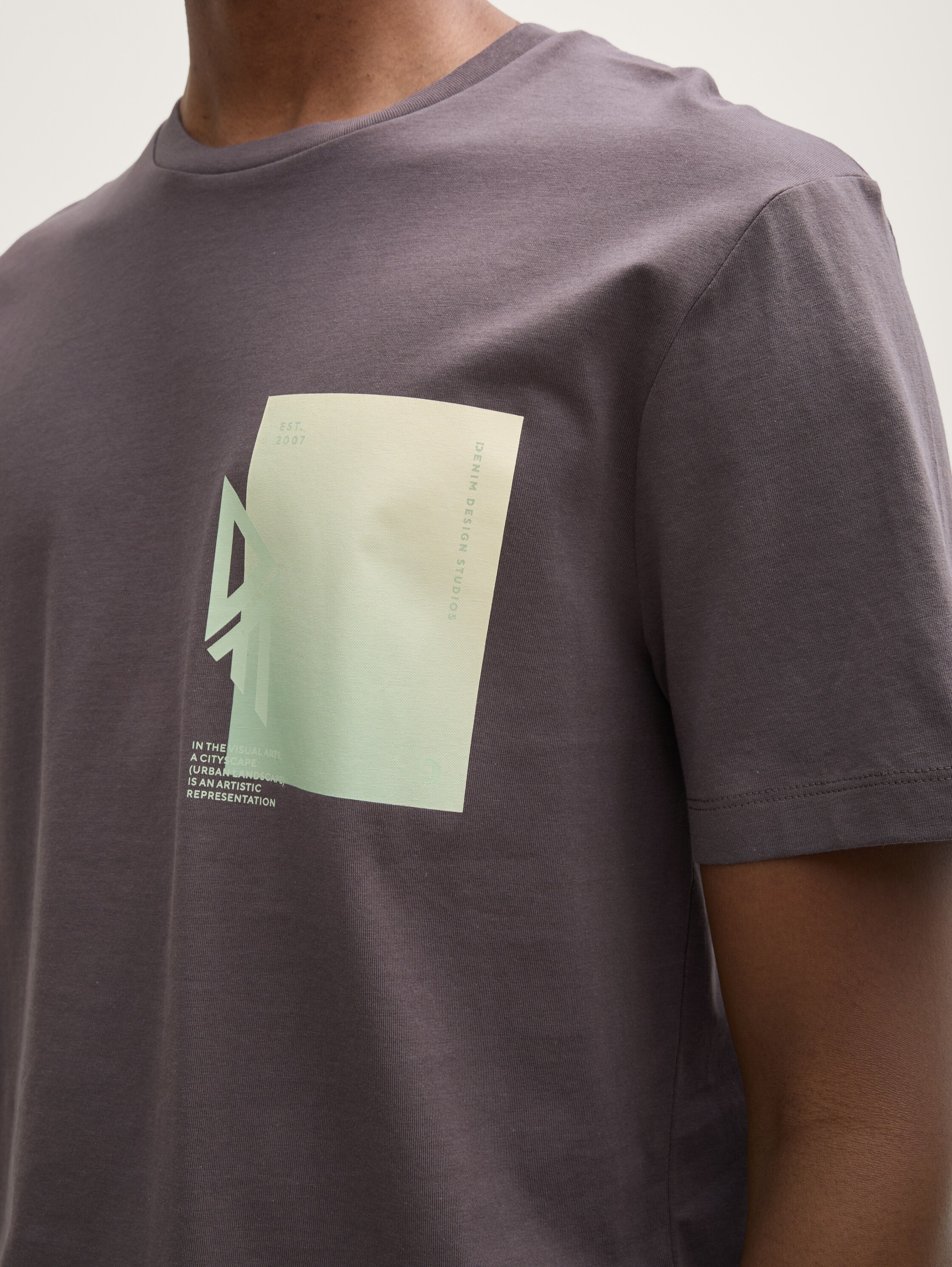 T-shirt met katoenen opdruk - pavement_grey - 