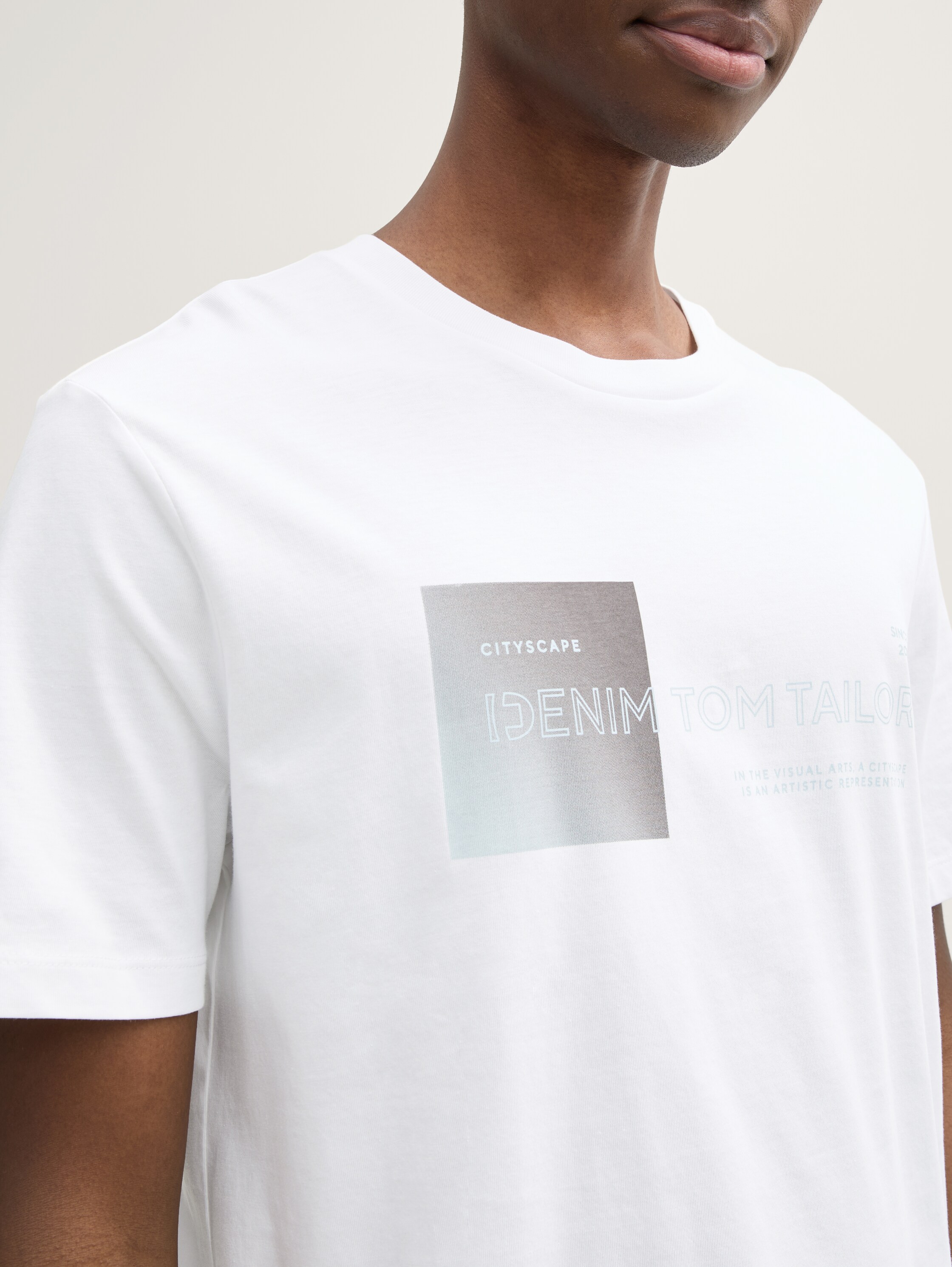 T-Shirt mit Print aus Baumwolle - white - 