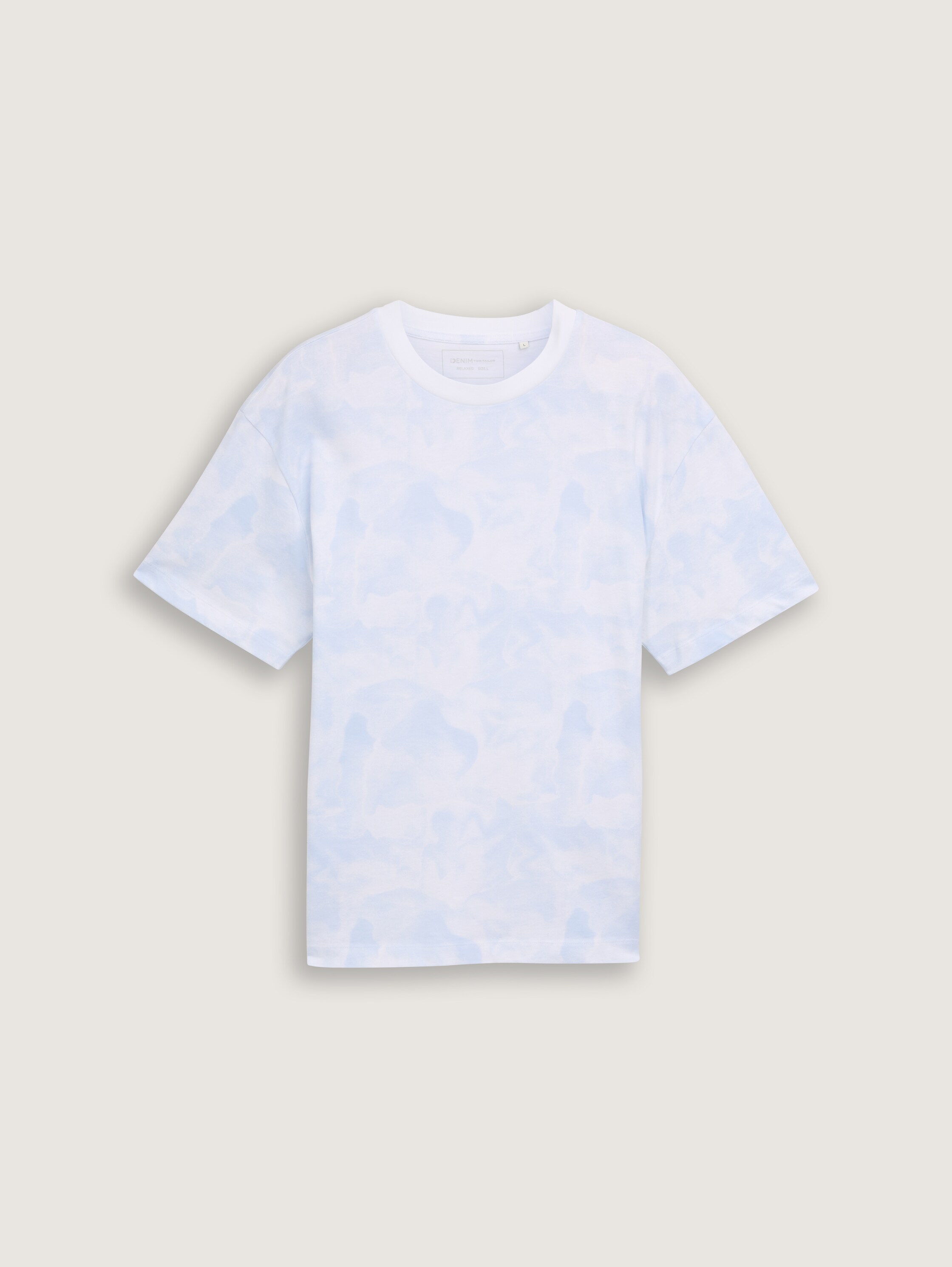 Relaxed Fit T-Shirt mit Allover-Print - white_blue_watery_print - 