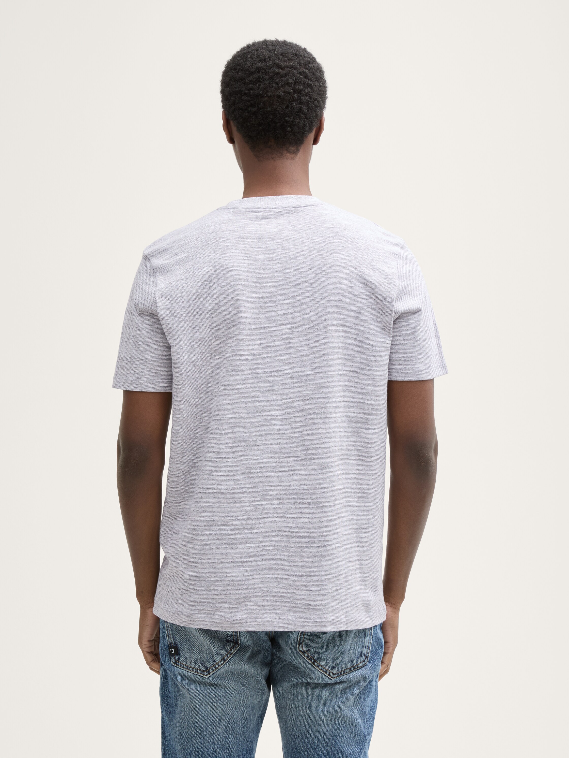 Basic T-Shirt in Melange-Optik - pavement_grey - 