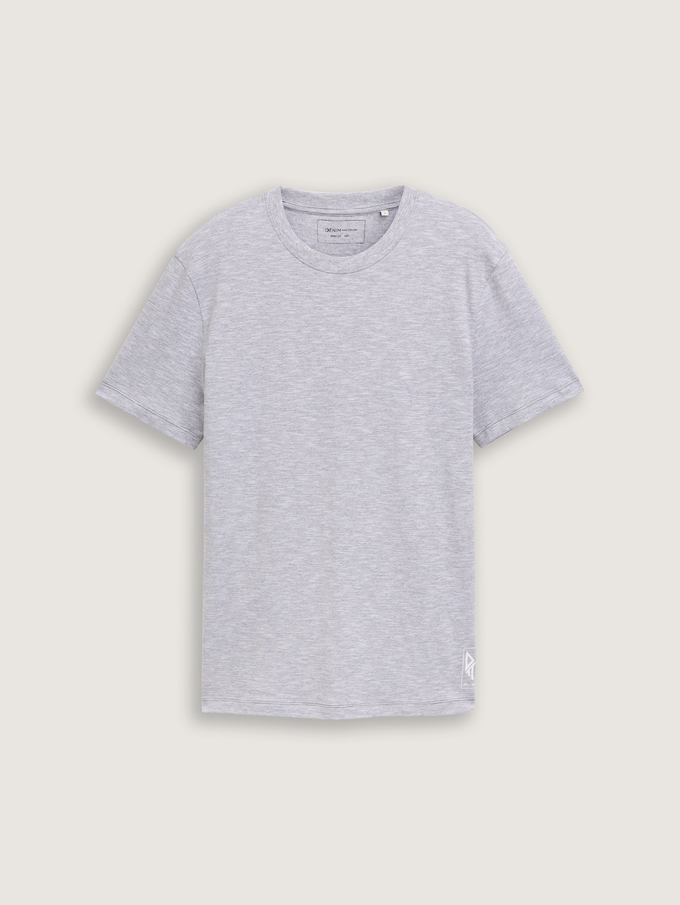 Basic T-Shirt in Melange-Optik - pavement_grey - 