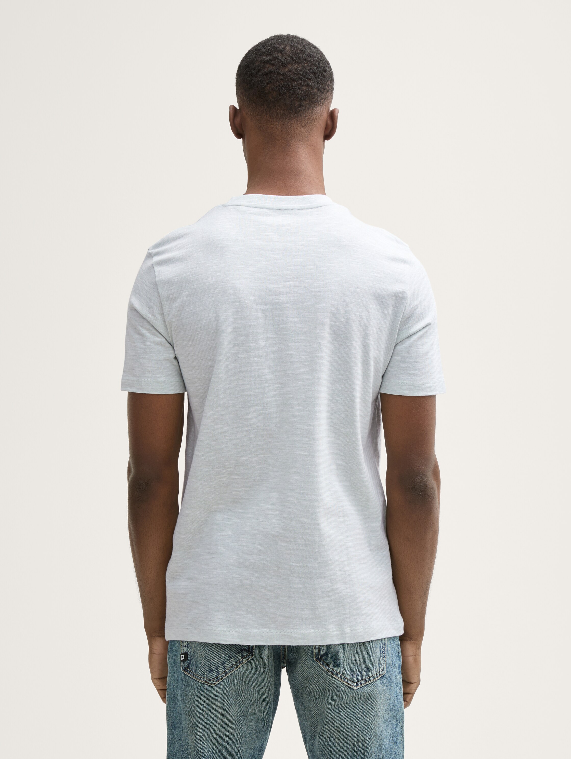 Basic T-Shirt in Melange-Optik - fresh_mint_green - 