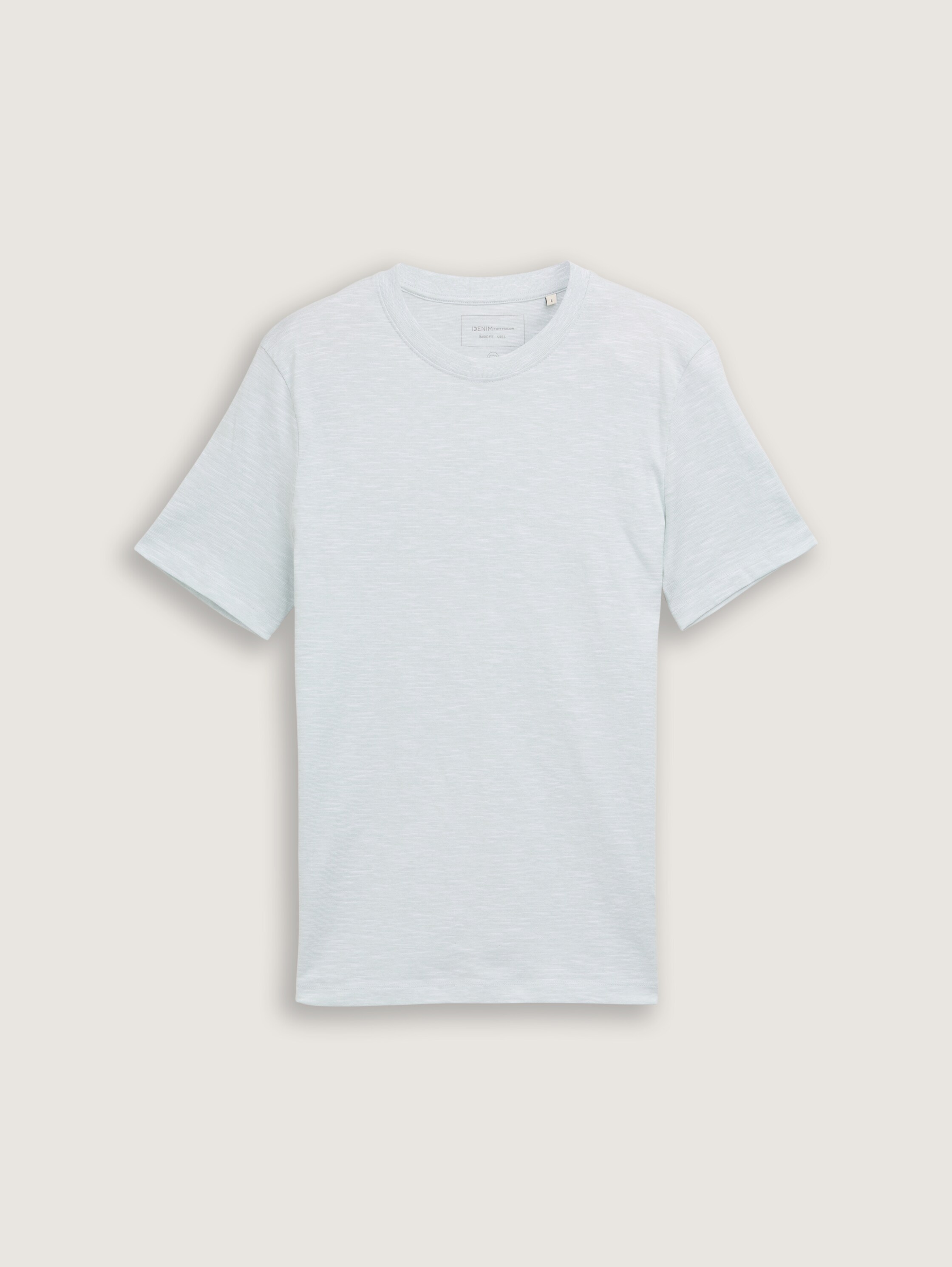 Basic T-Shirt in Melange-Optik - fresh_mint_green - 