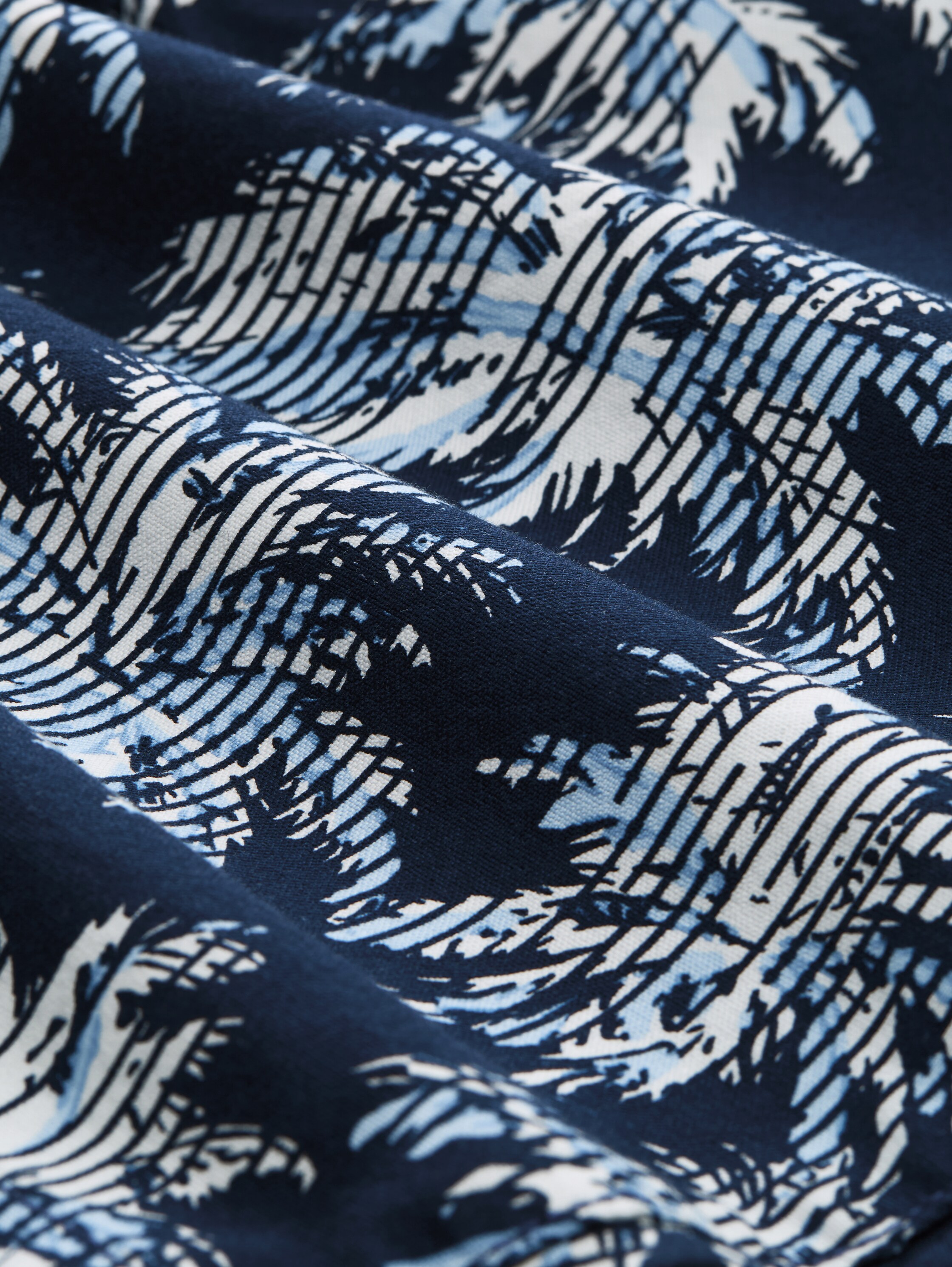 Regular Chino Shorts mit Palmen-Print - navy_blue_stripe_palm_design - 