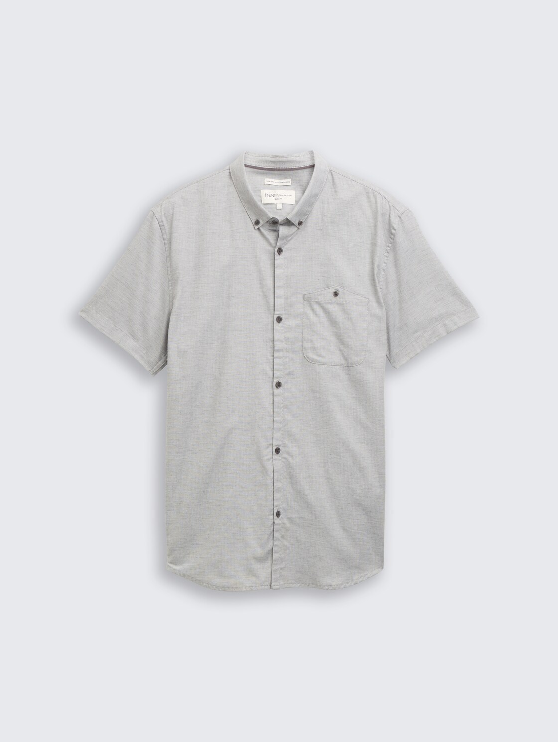 Regular Fit Kurzarmhemd mit Brusttasche - chalk grey structure - Vorder-Produkt-Ansicht