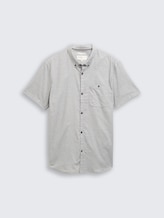 Chemise à manches courtes coupe classique avec poche poitrine - chalk grey structure - Vue de face du produit