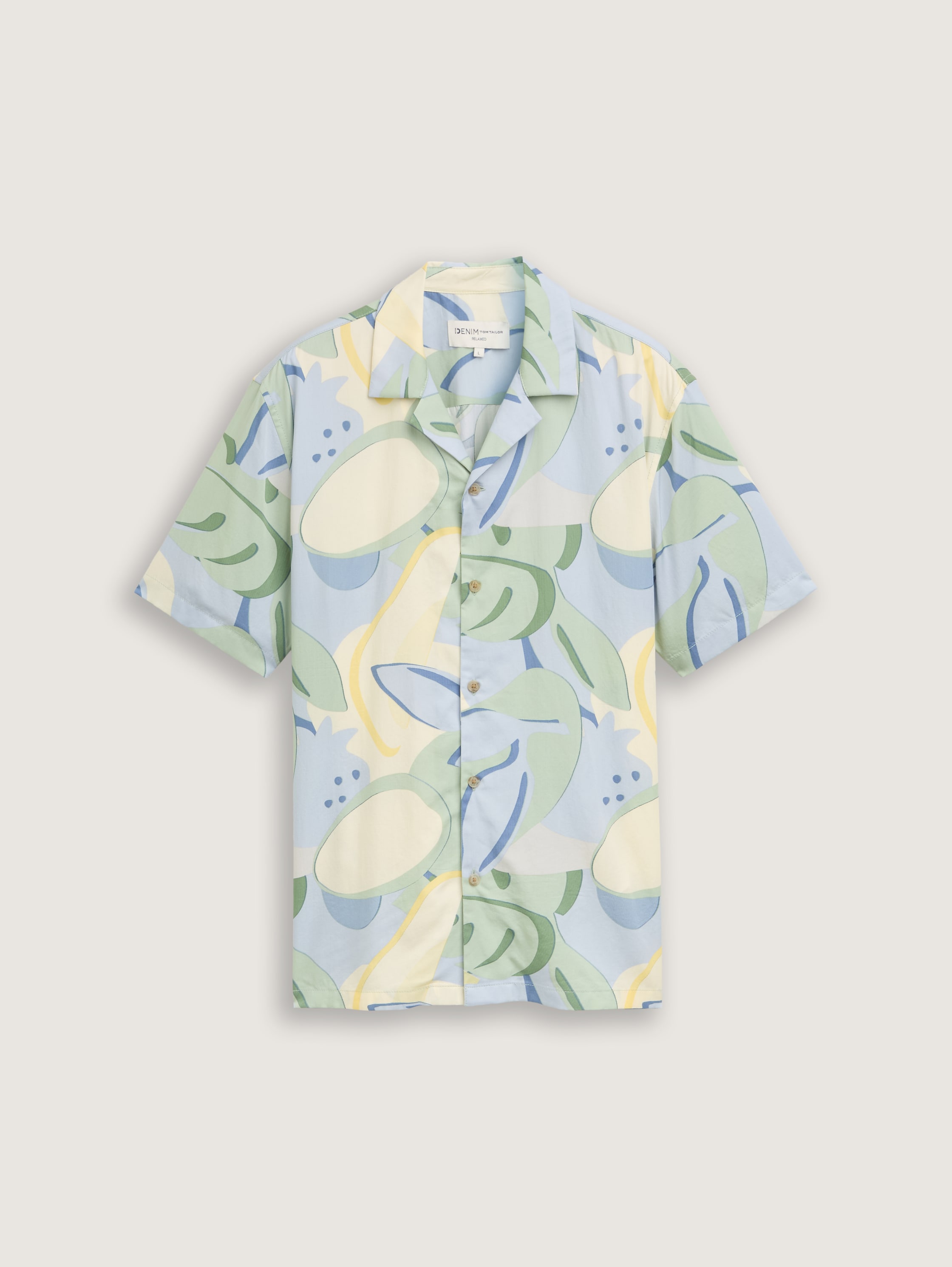 Relaxed fit short sleeve shirt in Hawaiian look - colorful_big_tropical_print - 