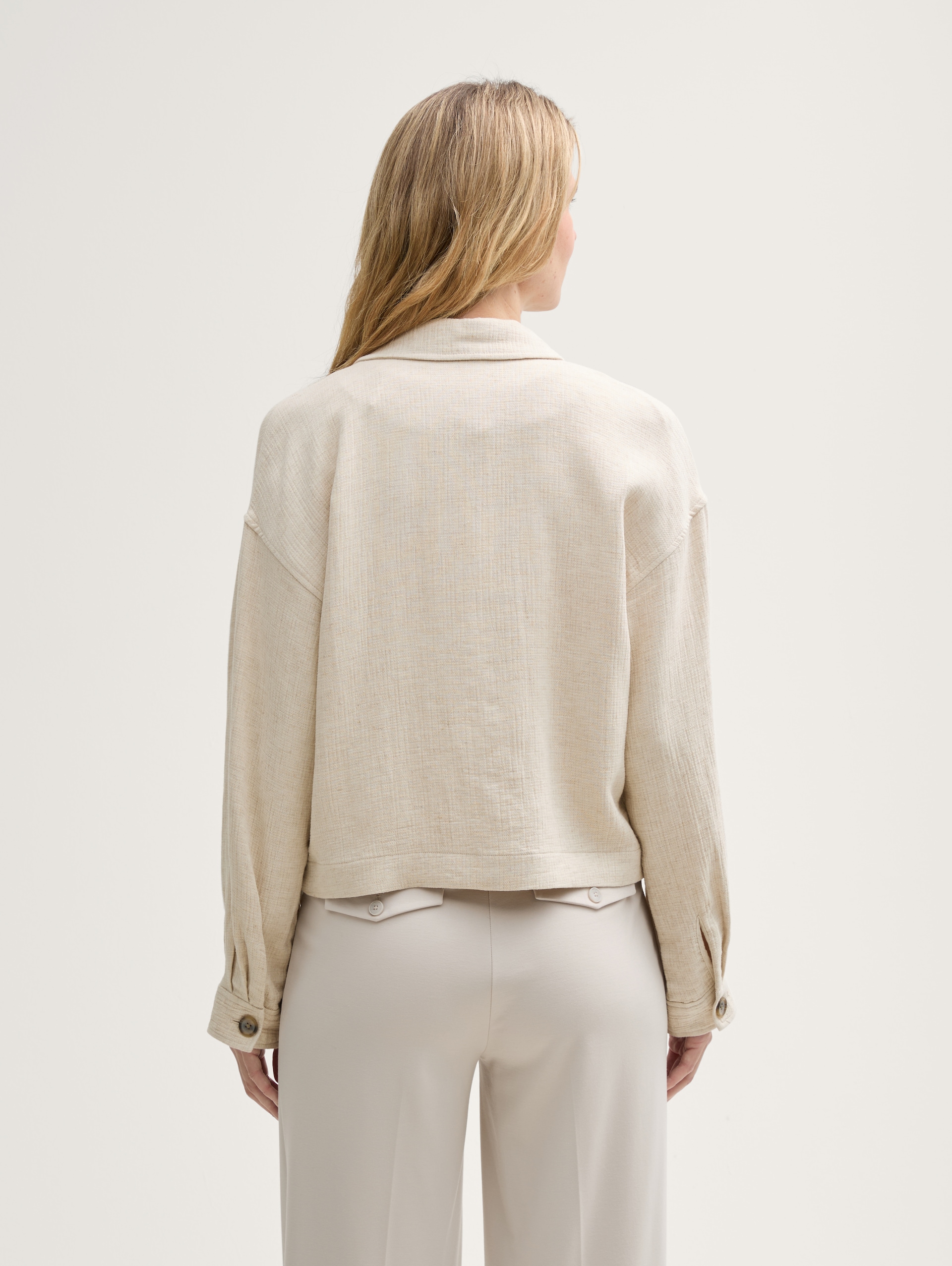 Oversize Jacke mit Leinenanteil - champagne