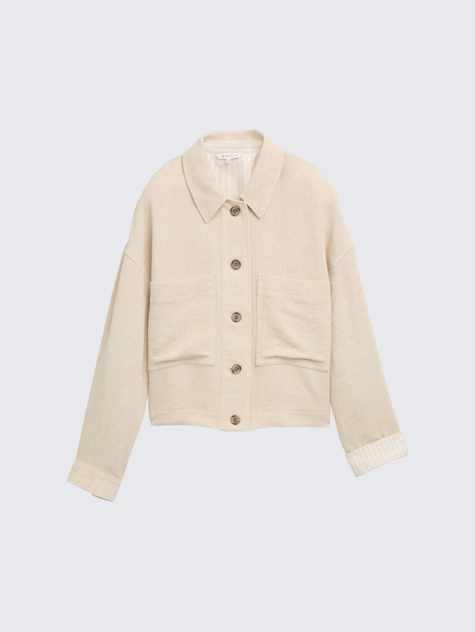 Oversize Jacke mit Leinenanteil - champagne