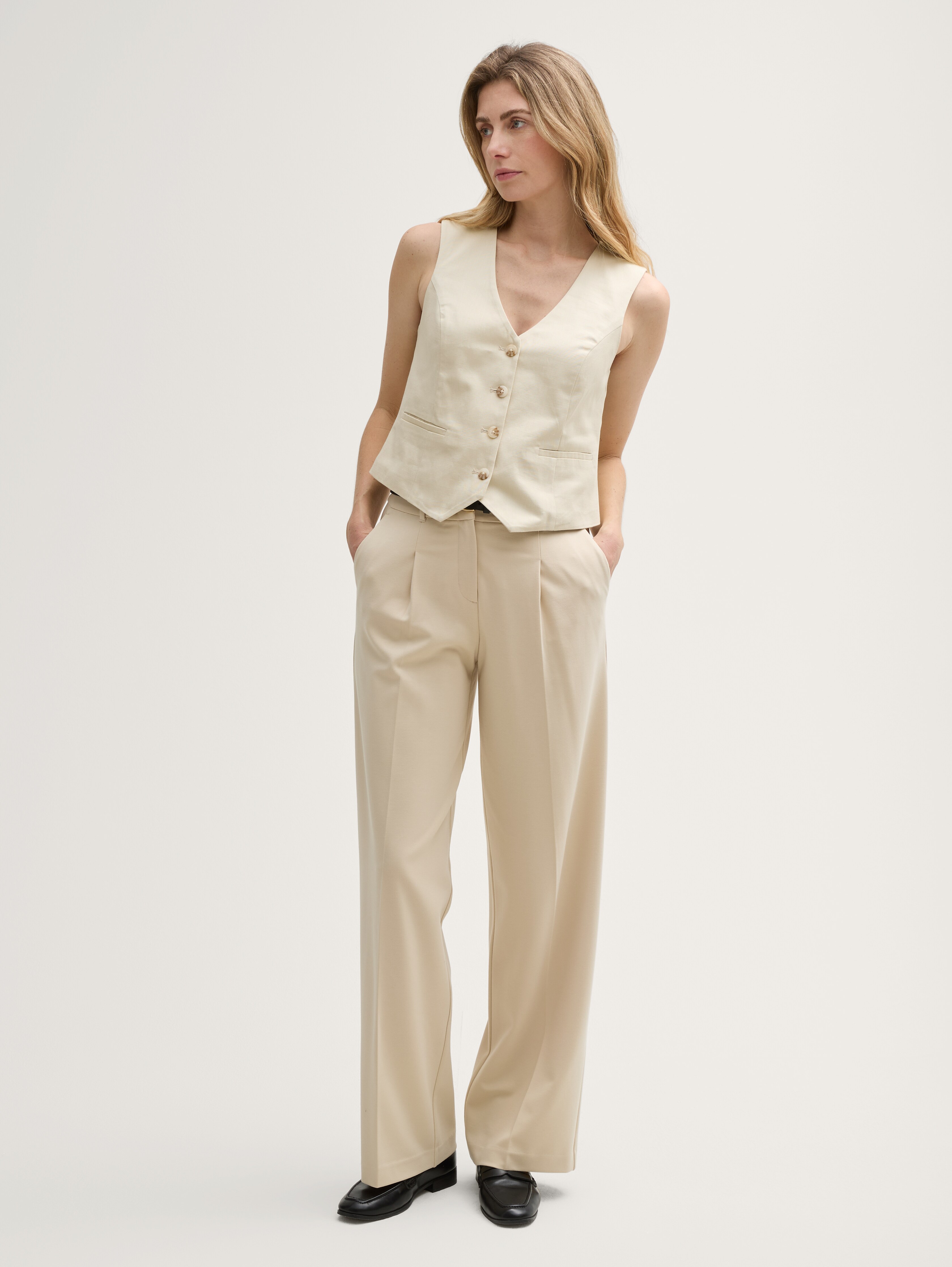 Slim fit twill suit waistcoat by Tom Tailor