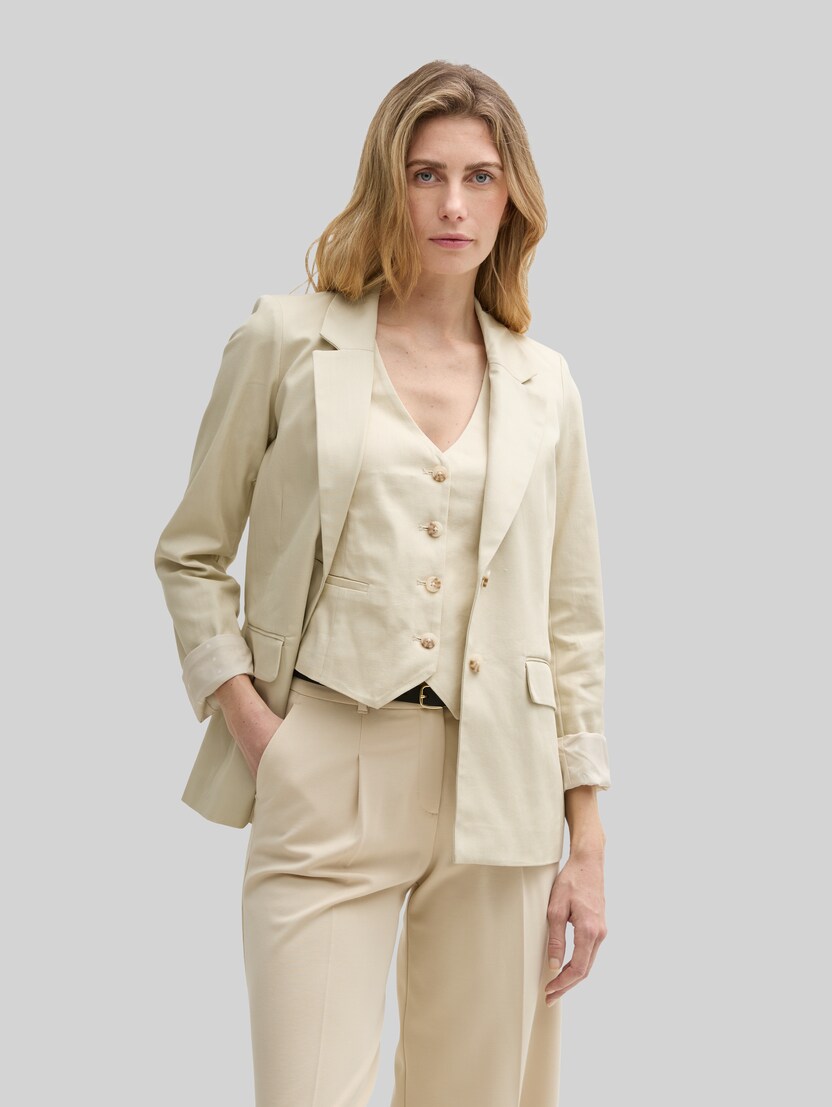 Regular Fit Blazer aus Twill von Women, champagne