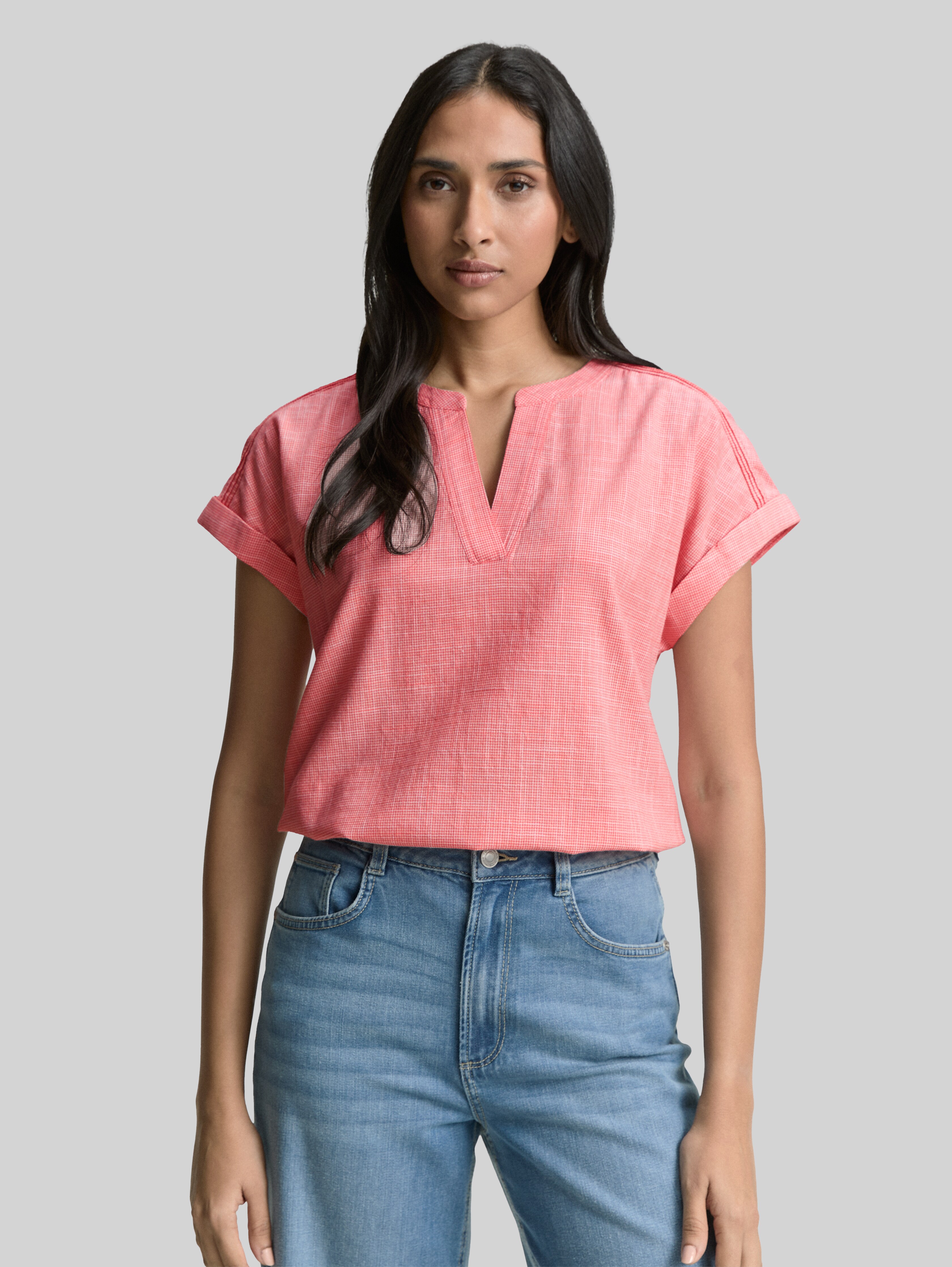 TOM TAILOR Damen Bluse Mit Streifen – Lockerer Fit & Pflegeleicht | Langarm Aus Popeline