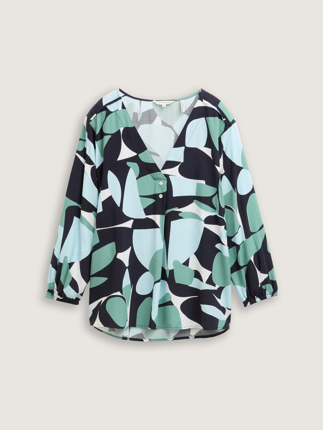 Bluse mit Muster - green dots and shapes design - Vorder-Produkt-Ansicht