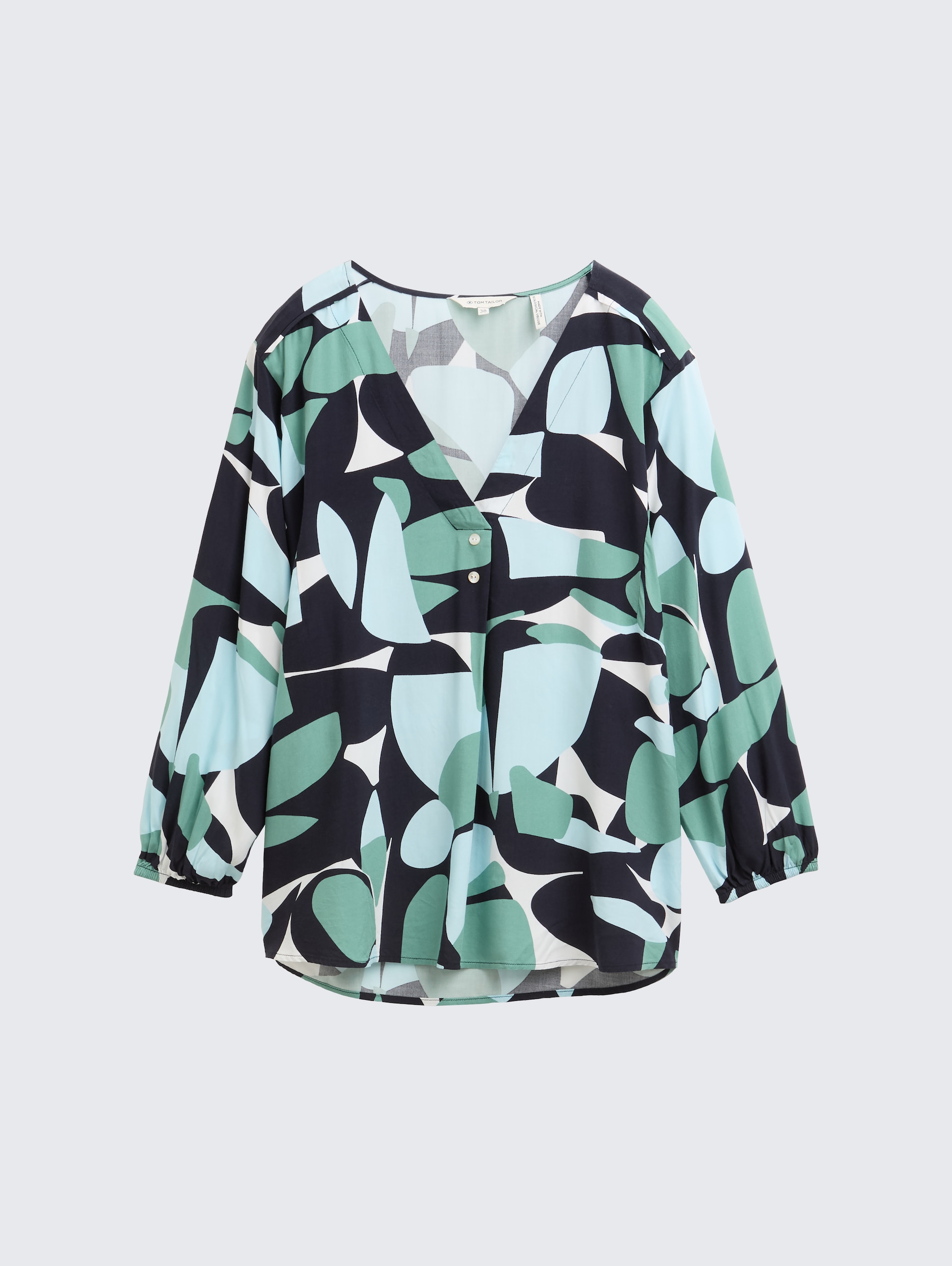 Bluse mit Muster - green dots and shapes design - Vorder-Produkt-Ansicht