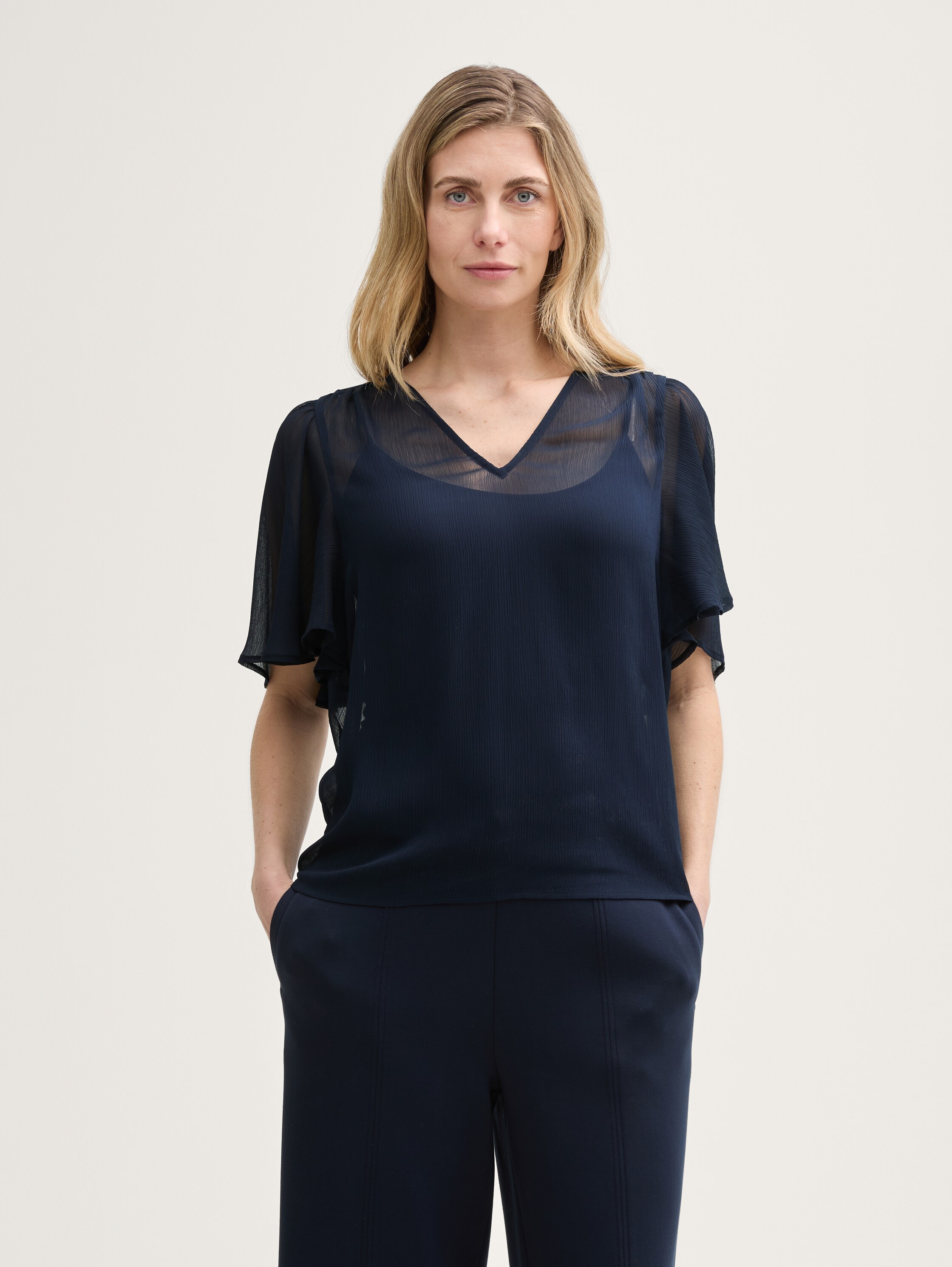 Chiffon Bluse - sky_captain_blue_1 - 
