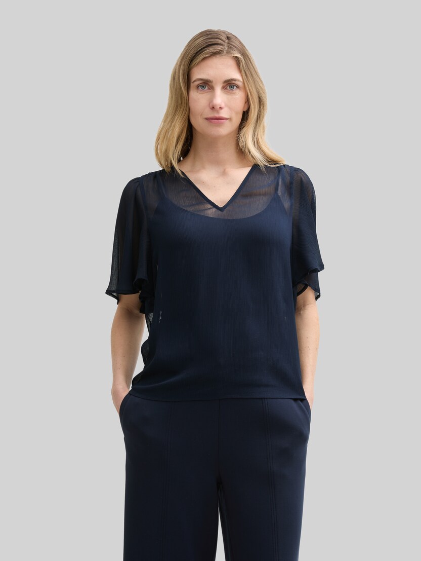 Chiffon Bluse von Women, sky captain blue
